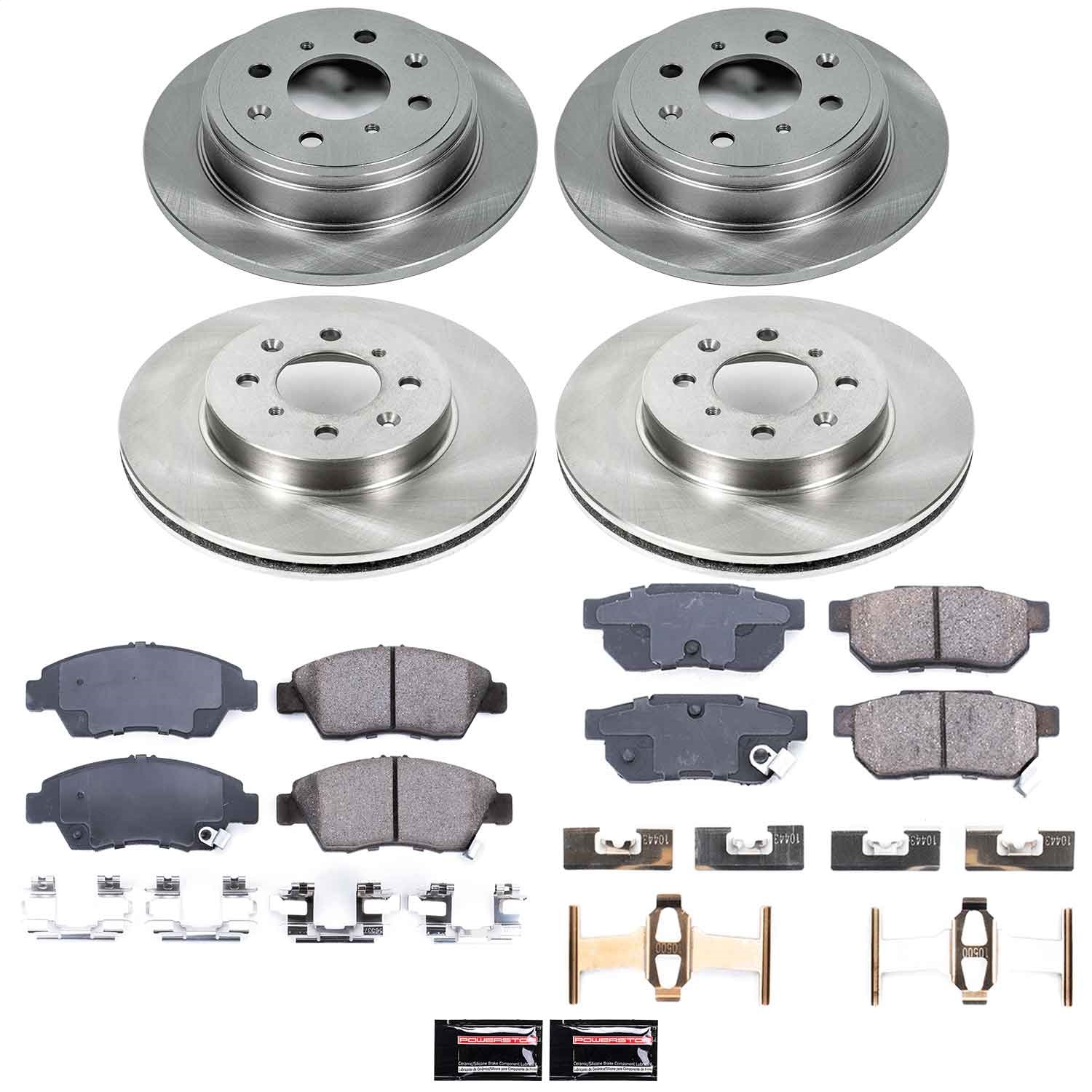 Power Stop - KOE695 - Front and Rear - Disc Brake Pad and Rotor Kit