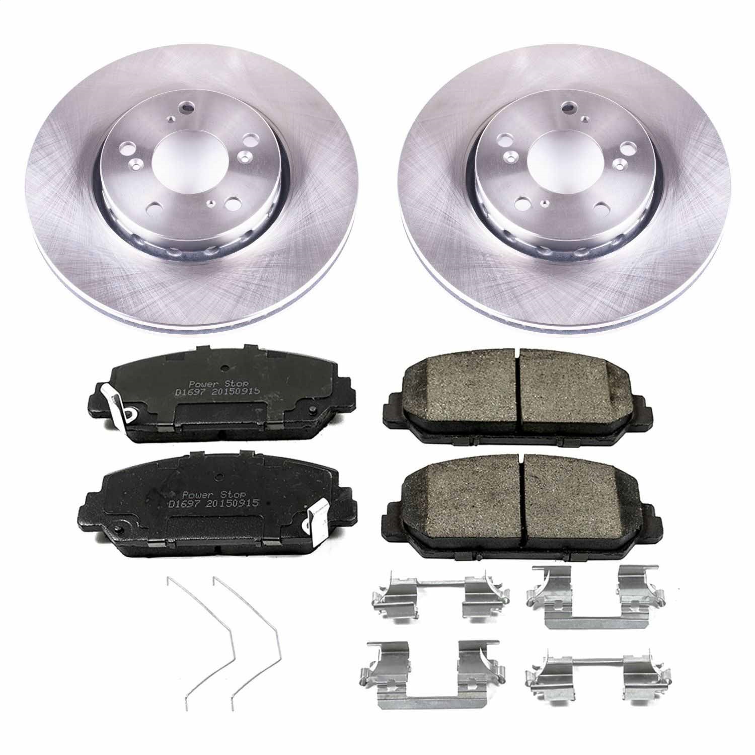 Power Stop - KOE6955 - Front - Disc Brake Pad and Rotor Kit