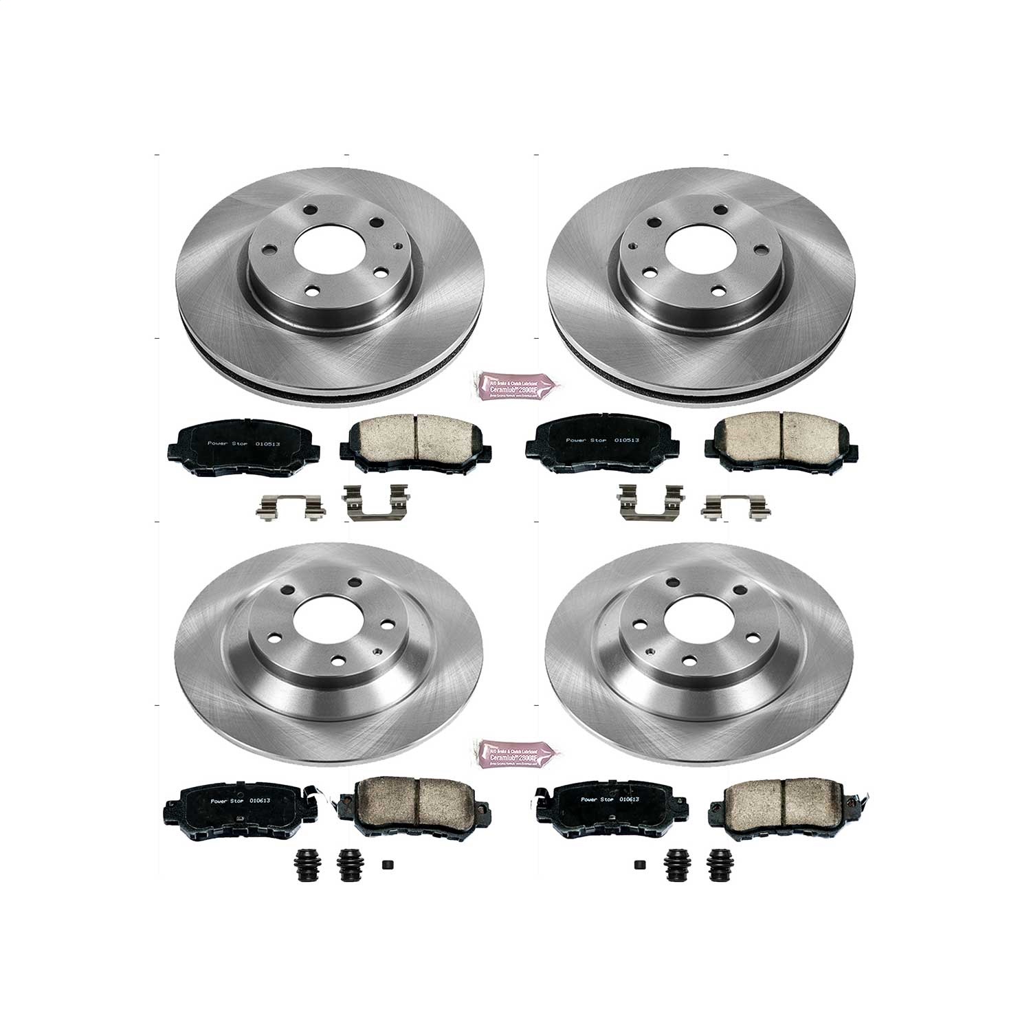 Power Stop - KOE6965 - Front and Rear - Disc Brake Pad and Rotor Kit