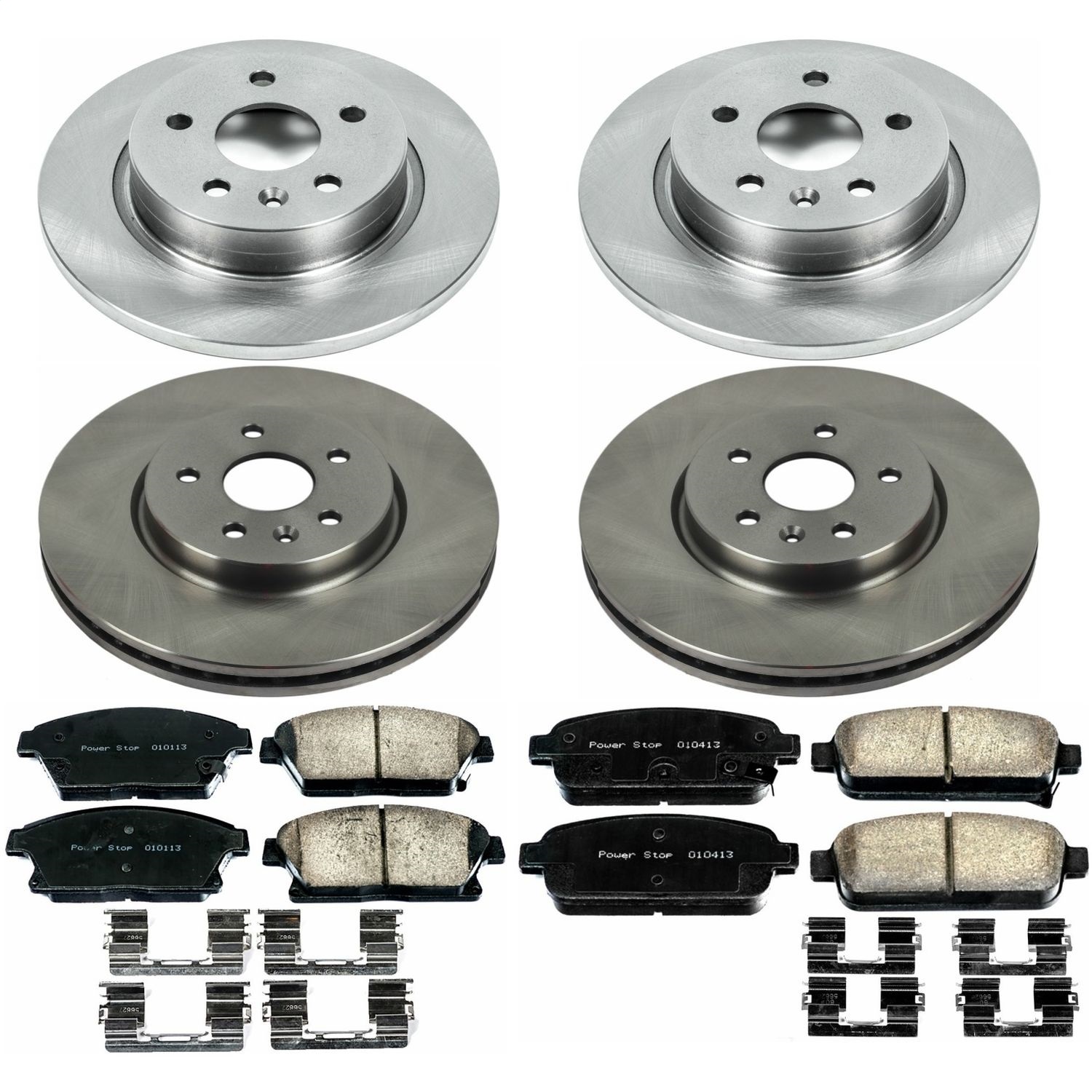 Power Stop - KOE6995 - Front and Rear - Disc Brake Pad and Rotor Kit