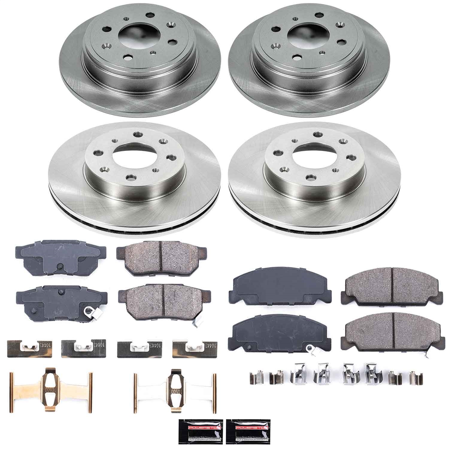 Power Stop - KOE700 - Front and Rear - Disc Brake Pad and Rotor Kit