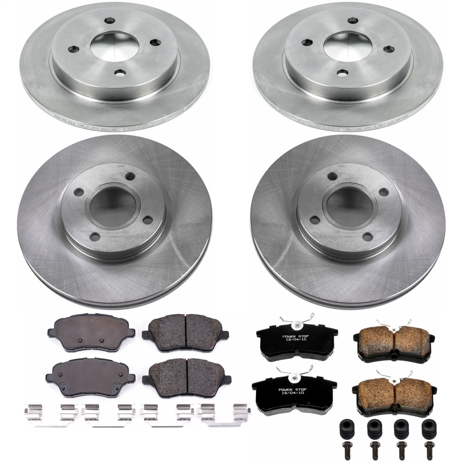 Power Stop - KOE7002 - Front and Rear - Disc Brake Pad and Rotor Kit