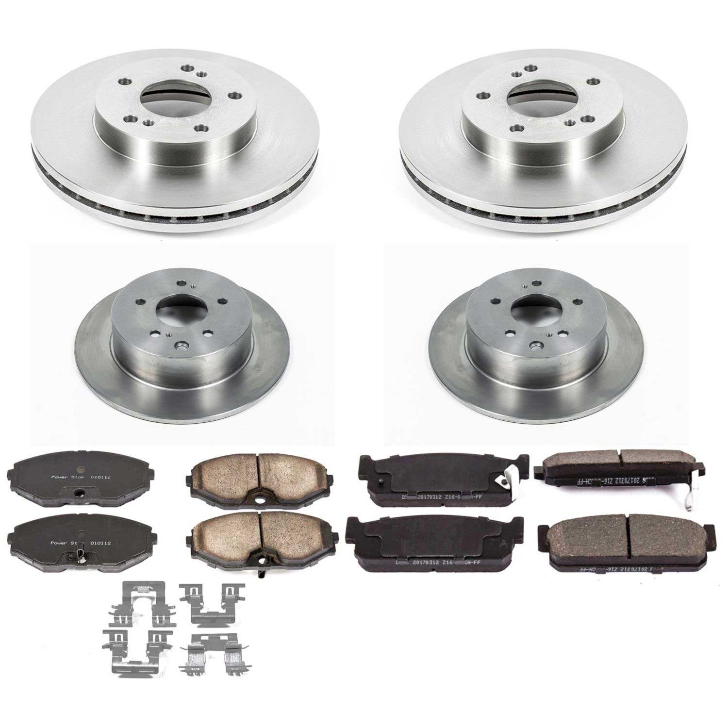 Power Stop - KOE734 - Front and Rear - Disc Brake Pad and Rotor Kit