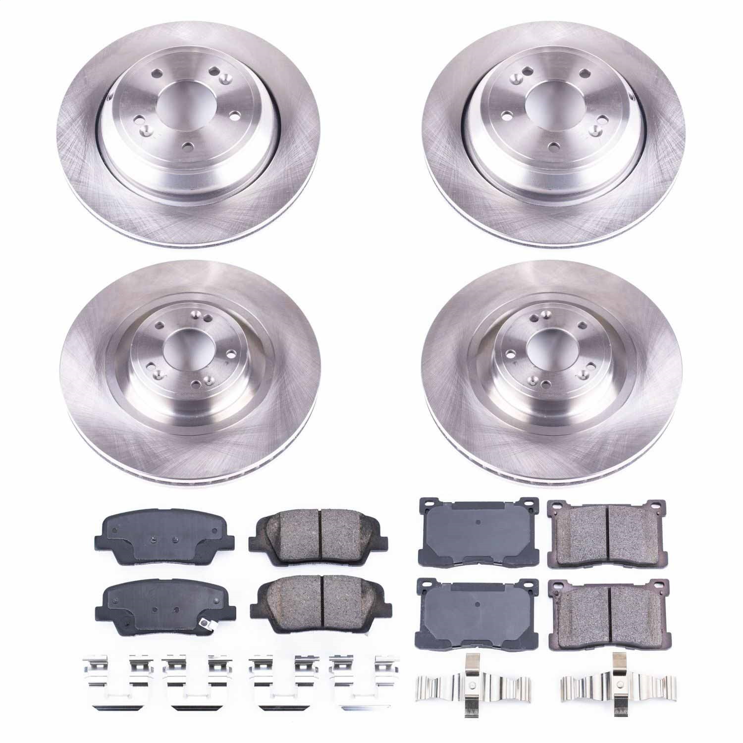 Power Stop - KOE7342 - Front and Rear - Disc Brake Pad and Rotor Kit