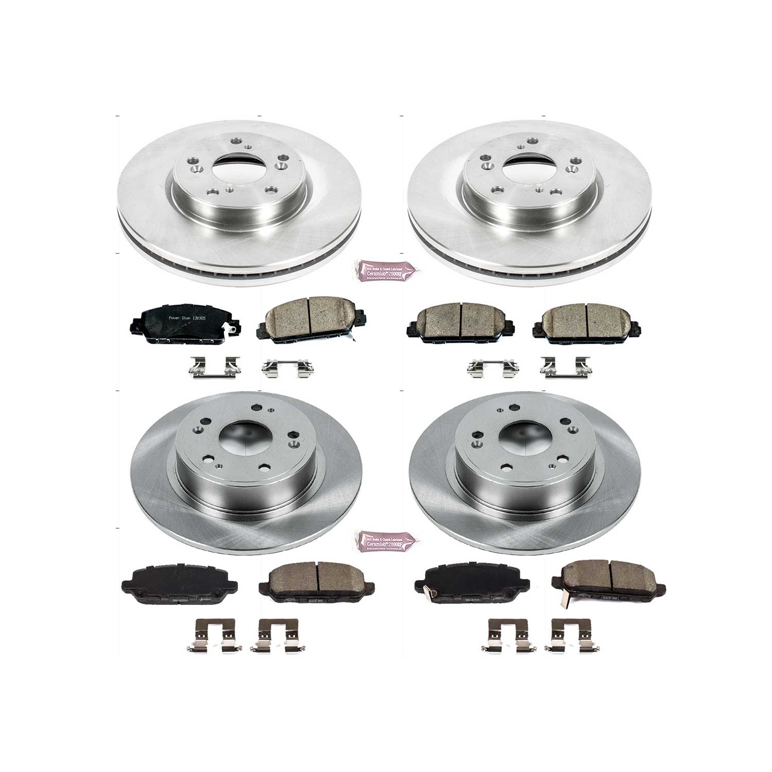 Power Stop - KOE7349 - Front and Rear - Disc Brake Pad and Rotor Kit