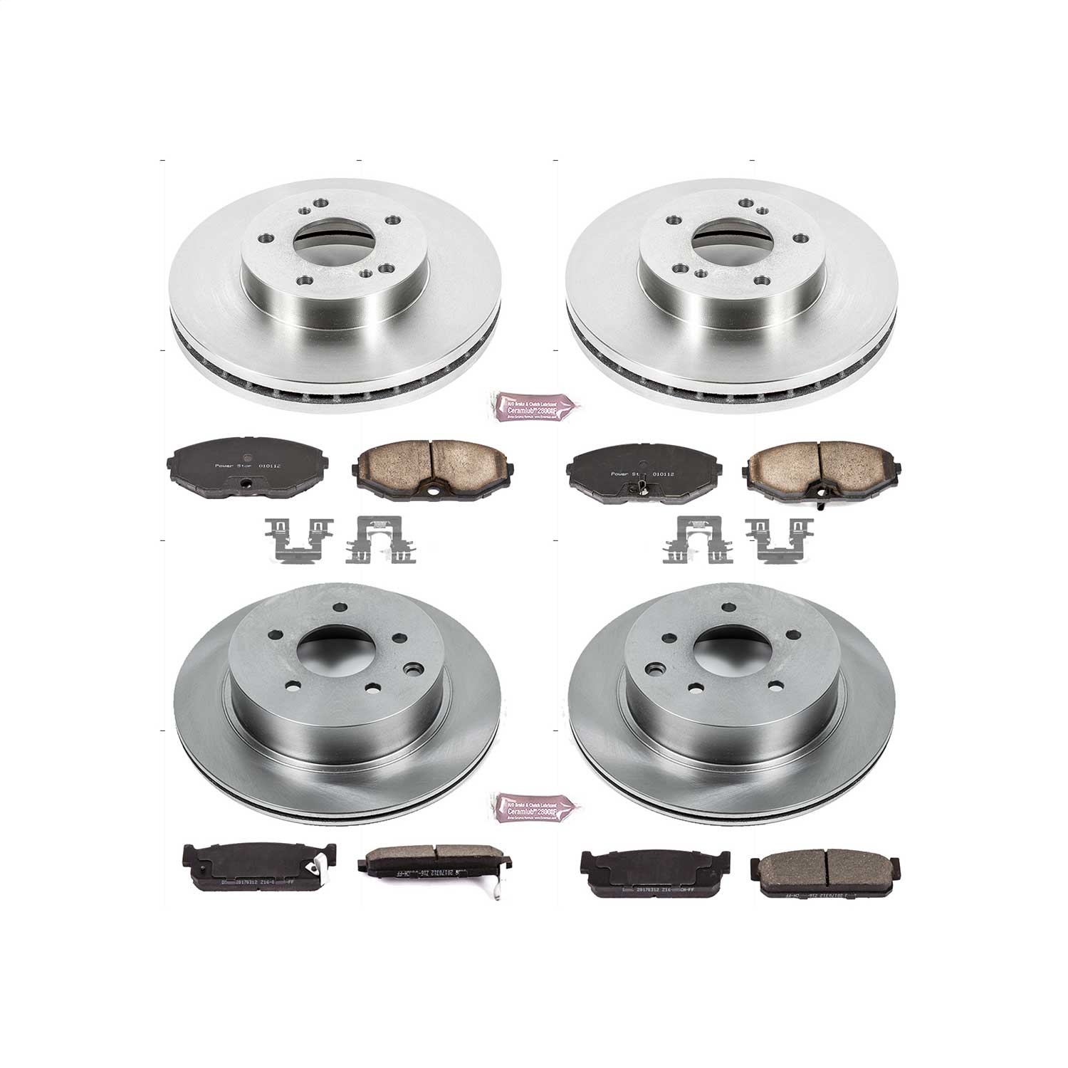 Power Stop - KOE735 - Front and Rear - Disc Brake Pad and Rotor Kit