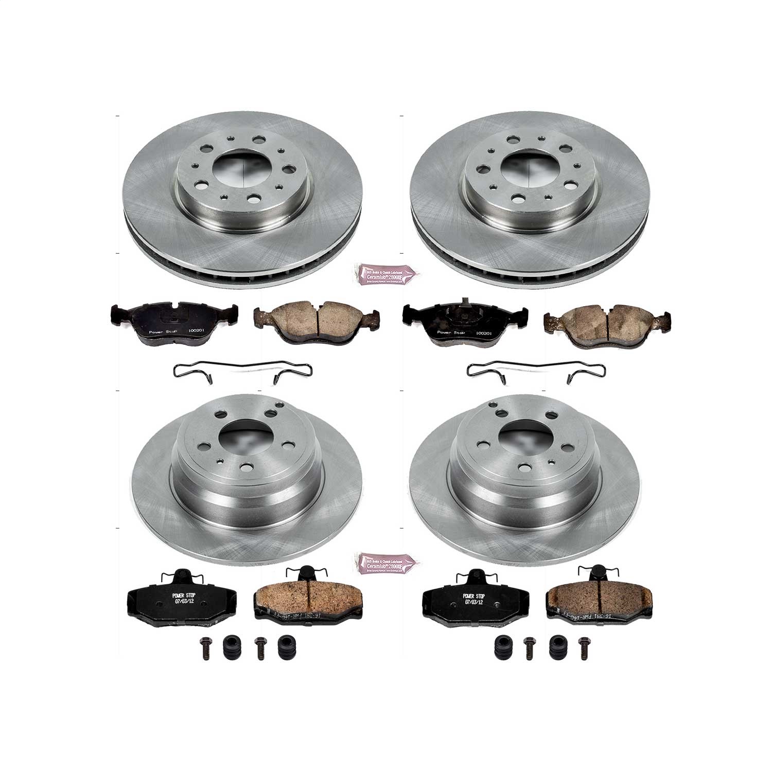Power Stop - KOE7498 - Front and Rear - Disc Brake Pad and Rotor Kit