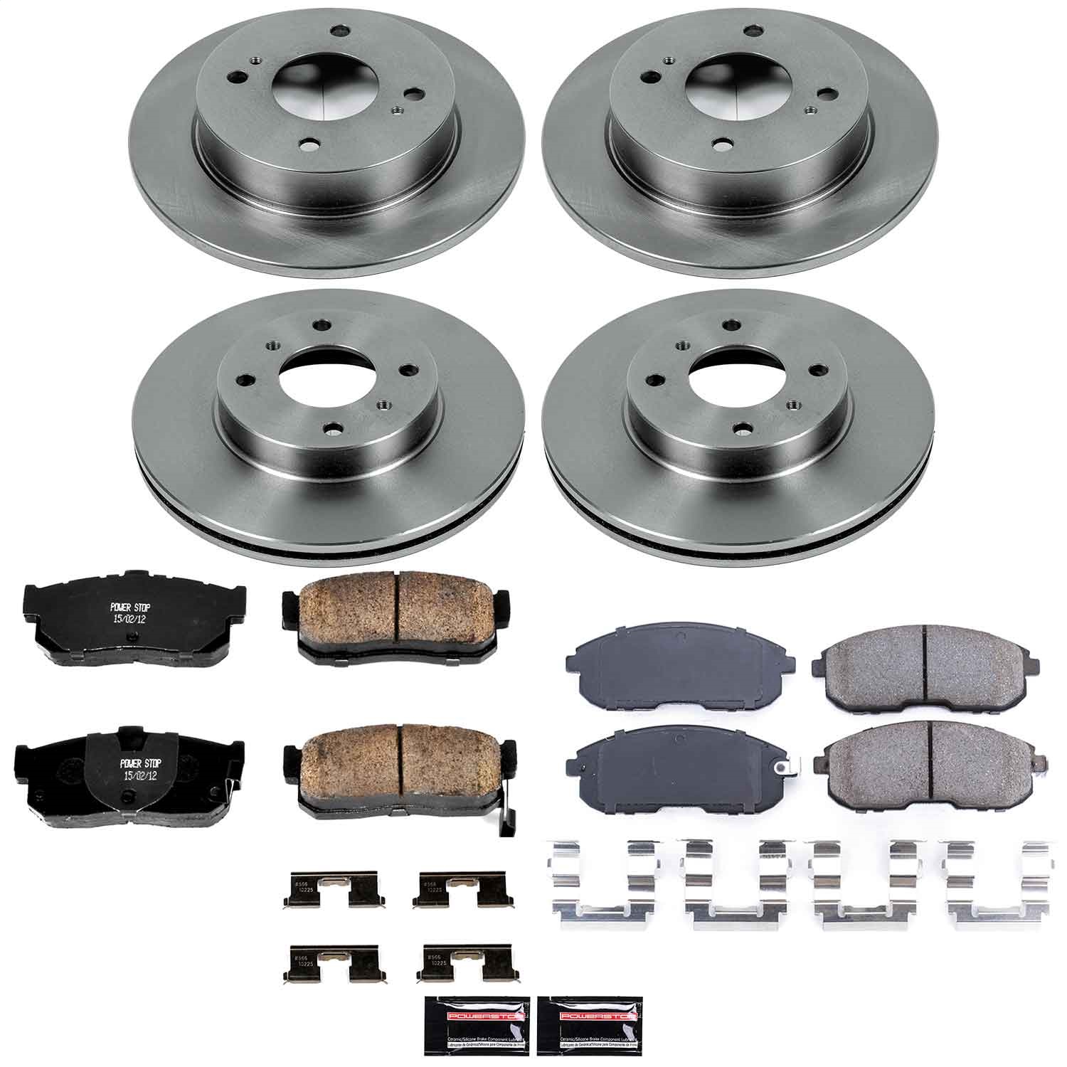 Power Stop - KOE750 - Front and Rear - Disc Brake Pad and Rotor Kit