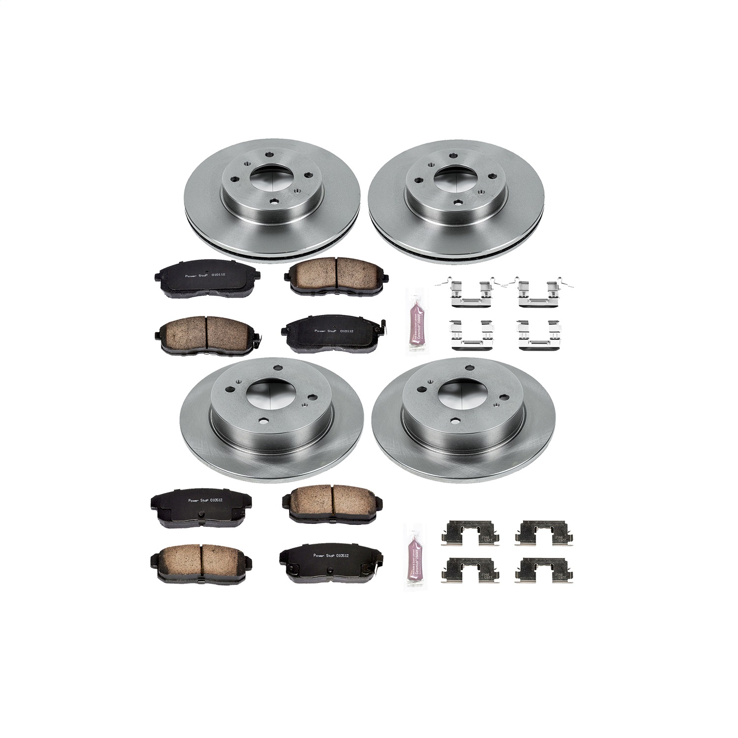 Power Stop - KOE751 - Front and Rear - Disc Brake Pad and Rotor Kit