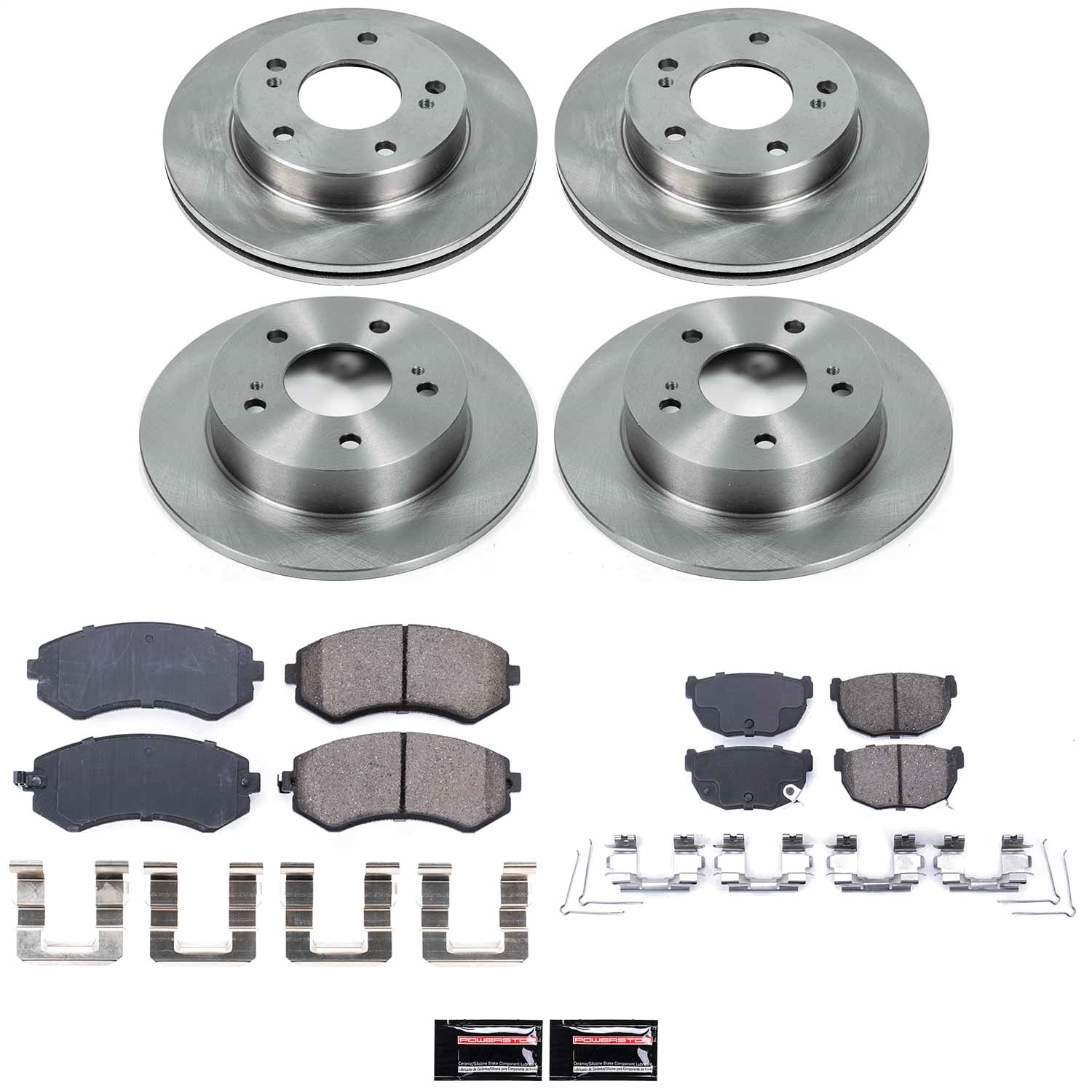 Power Stop - KOE755 - Front and Rear - Disc Brake Pad and Rotor Kit