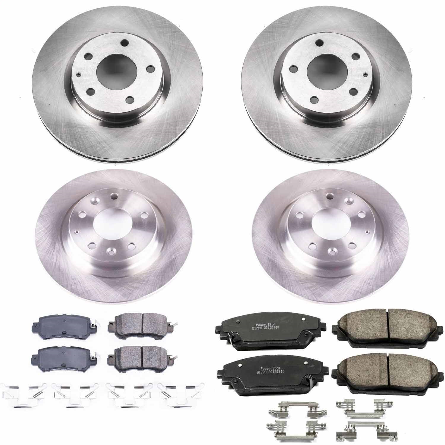 Power Stop - KOE7607 - Front and Rear - Disc Brake Pad and Rotor Kit
