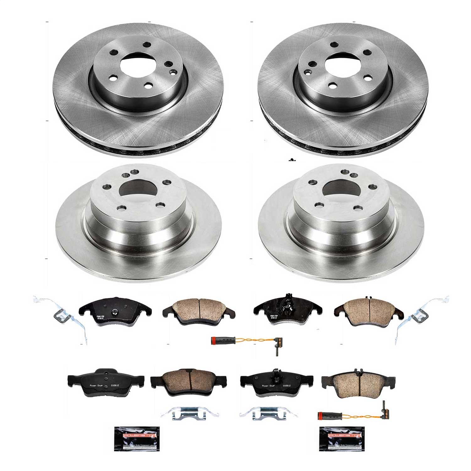 Power Stop - KOE7612 - Front and Rear - Disc Brake Pad and Rotor Kit