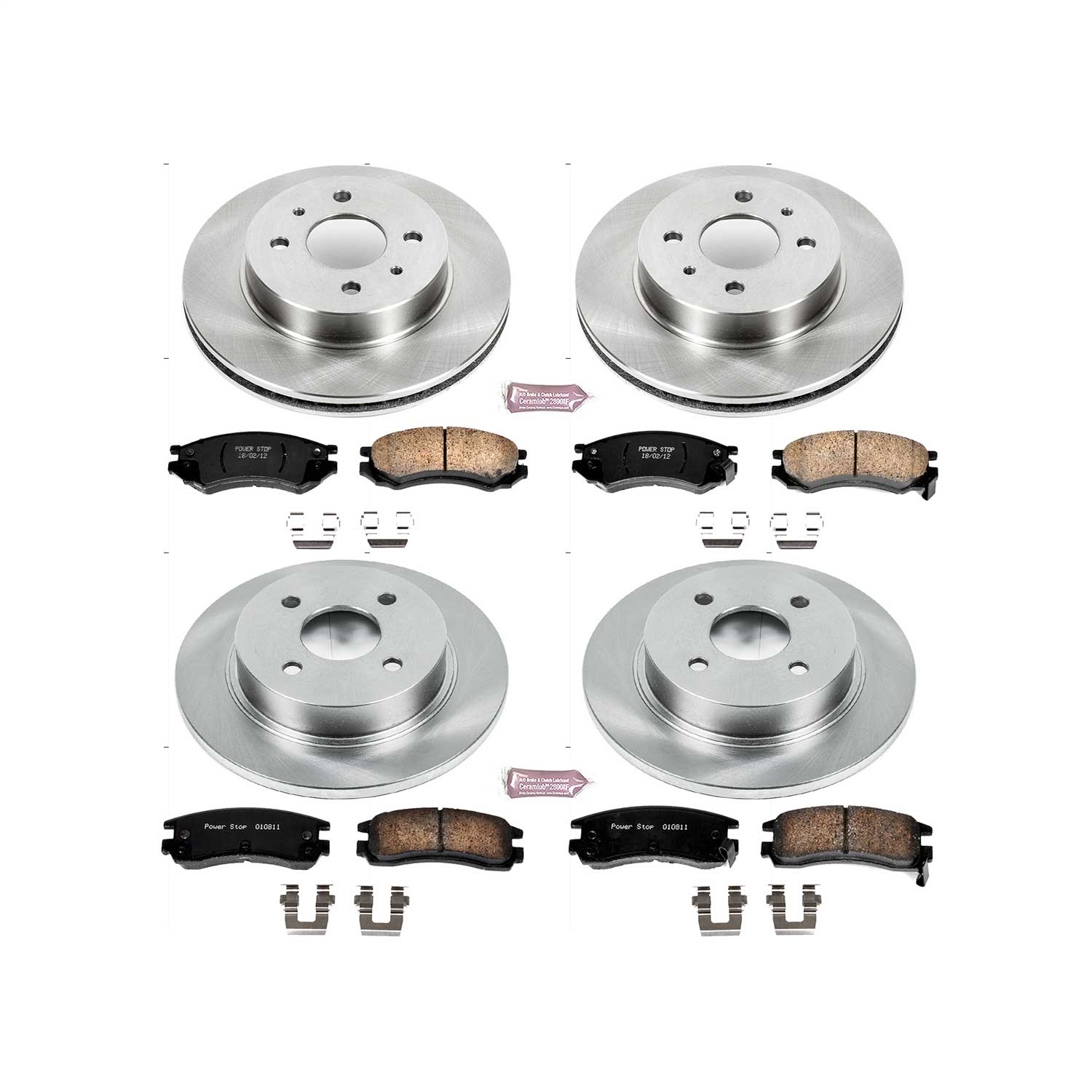 Power Stop - KOE7630 - Front and Rear - Disc Brake Pad and Rotor Kit