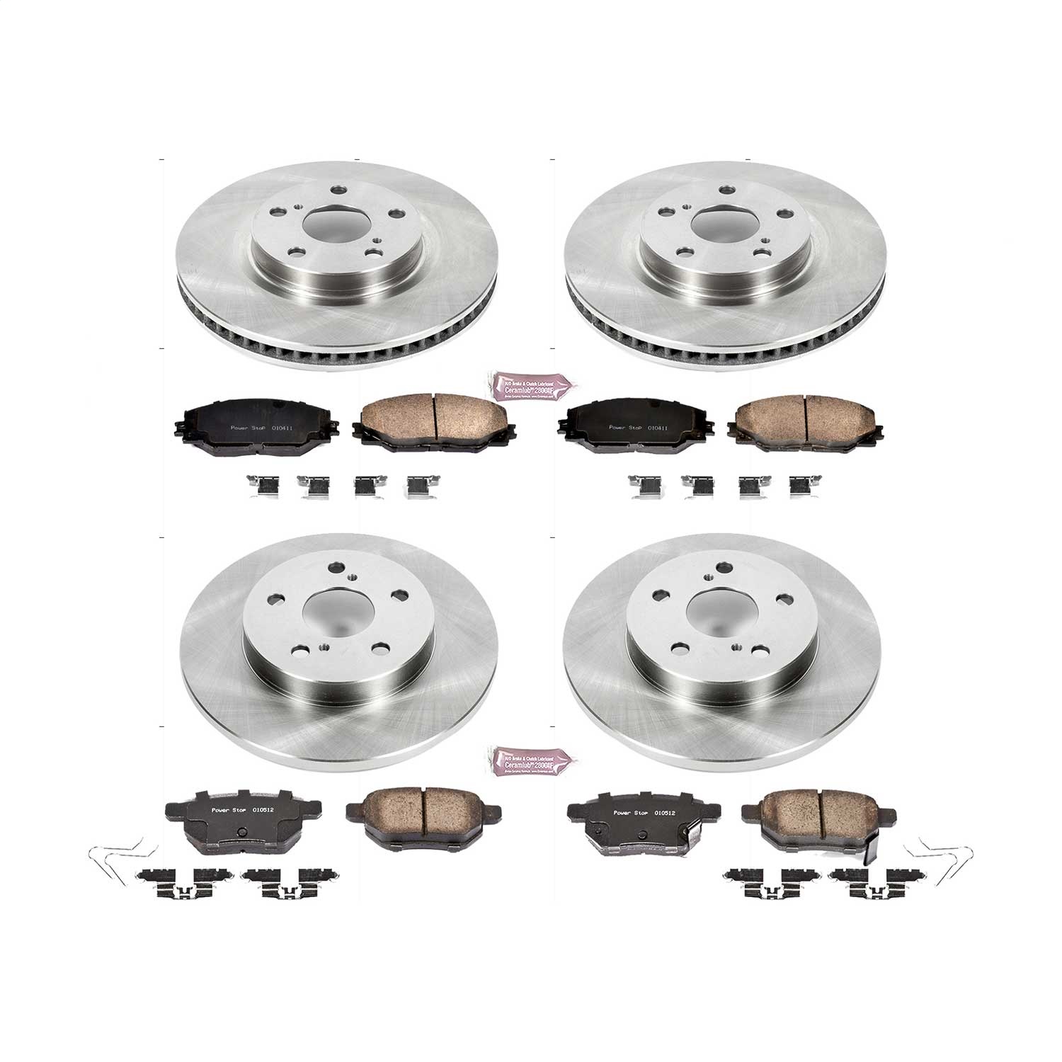 Power Stop - KOE7631 - Front and Rear - Disc Brake Pad and Rotor Kit