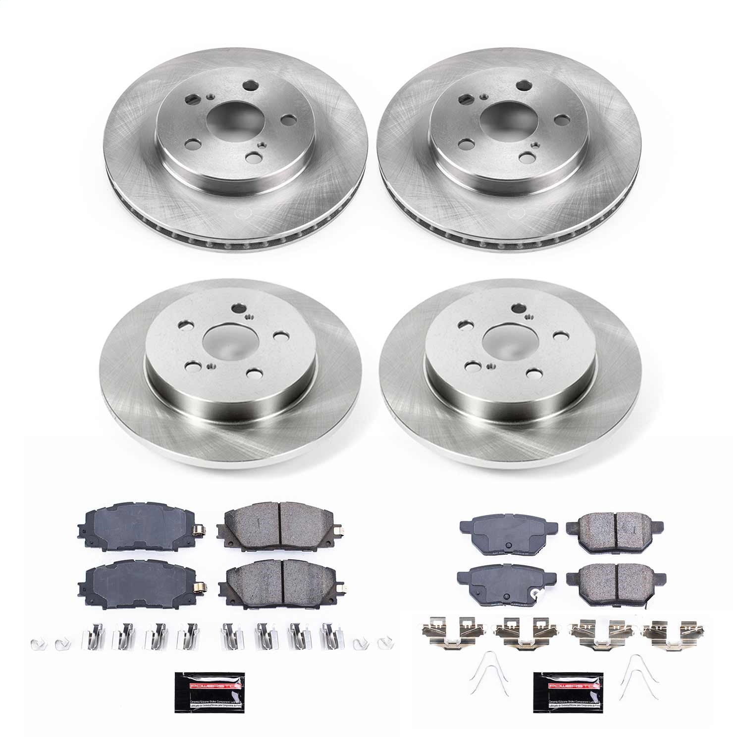 Power Stop - KOE7632 - Front and Rear - Disc Brake Pad and Rotor Kit
