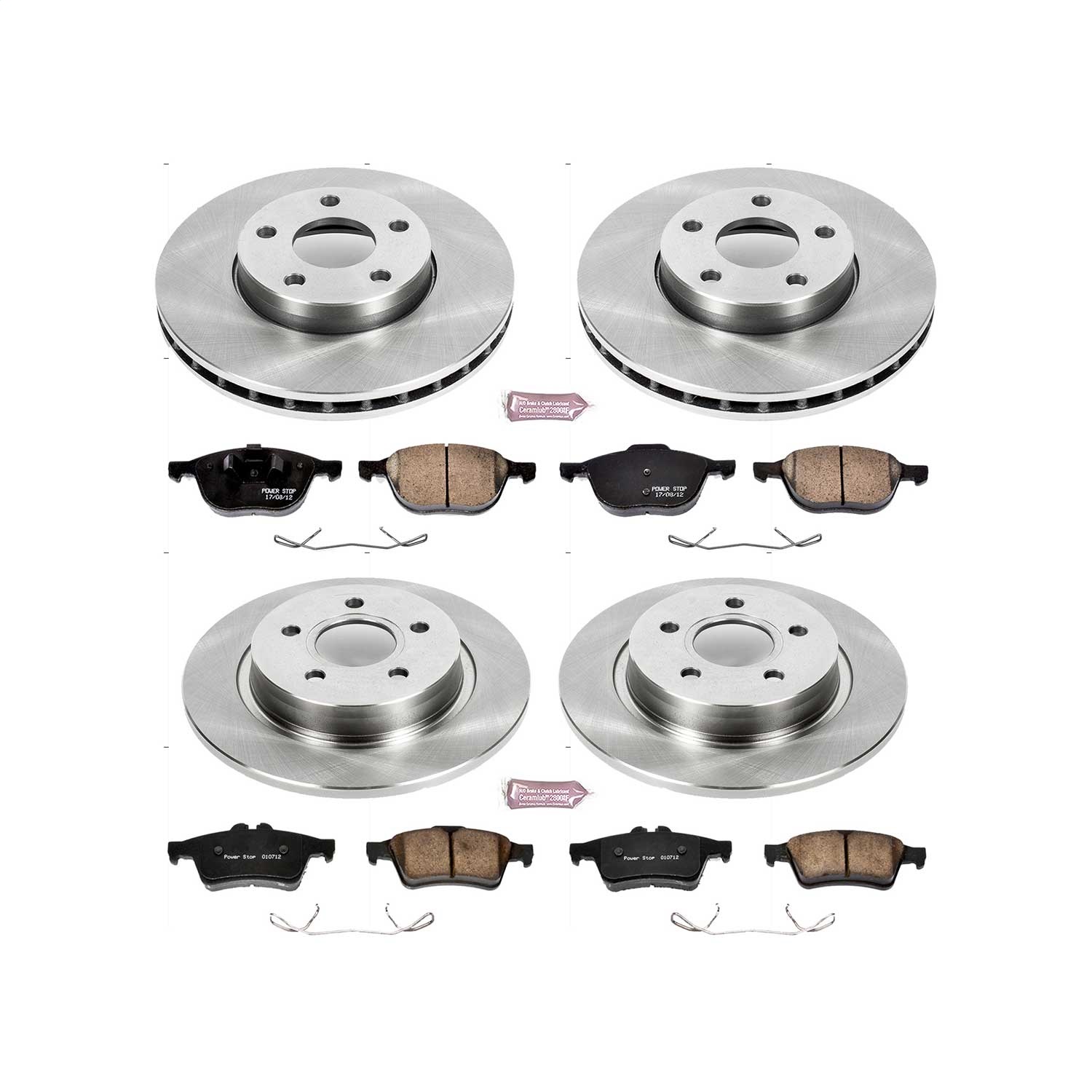 Power Stop - KOE7635 - Front and Rear - Disc Brake Pad and Rotor Kit