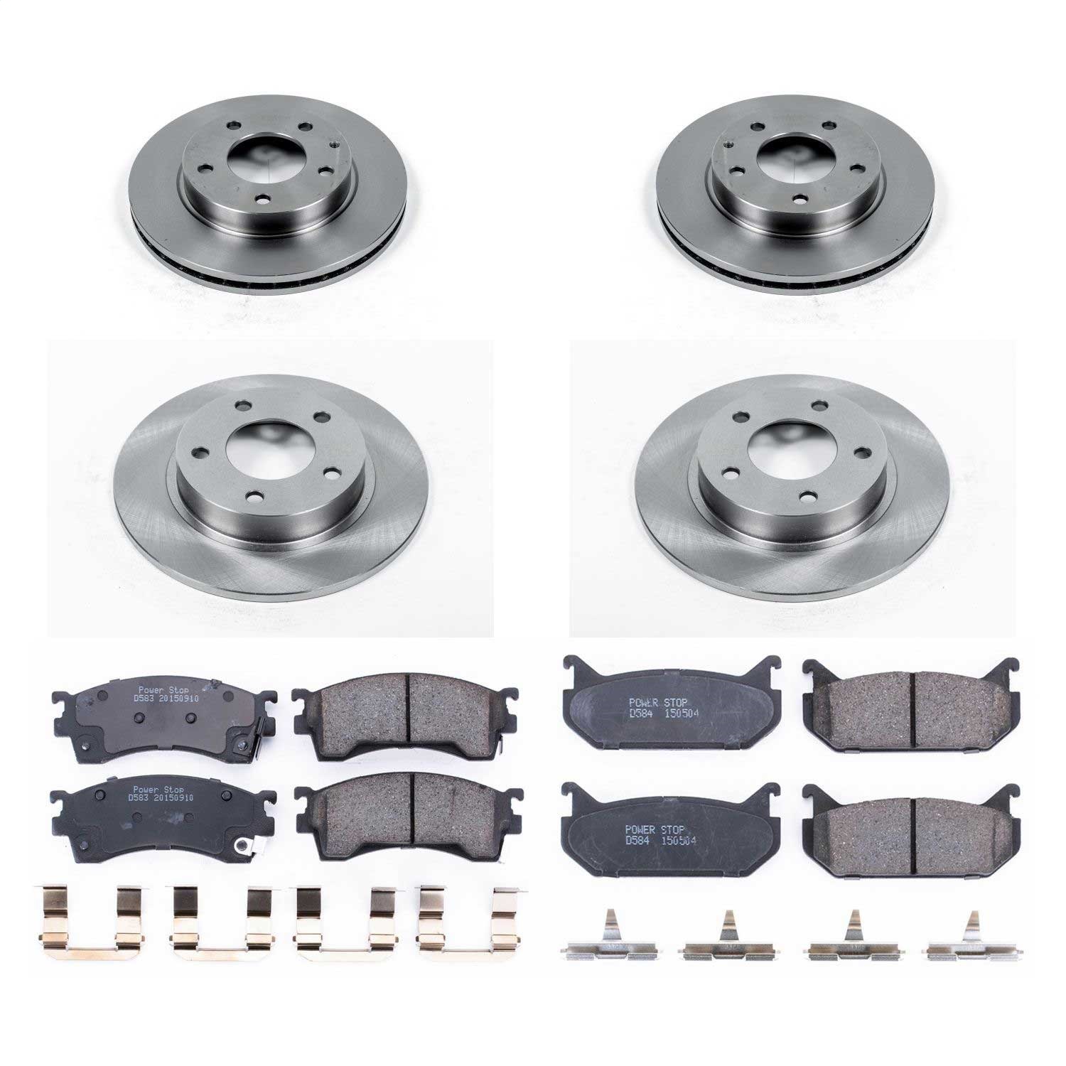 Power Stop - KOE783 - Front and Rear - Disc Brake Pad and Rotor Kit