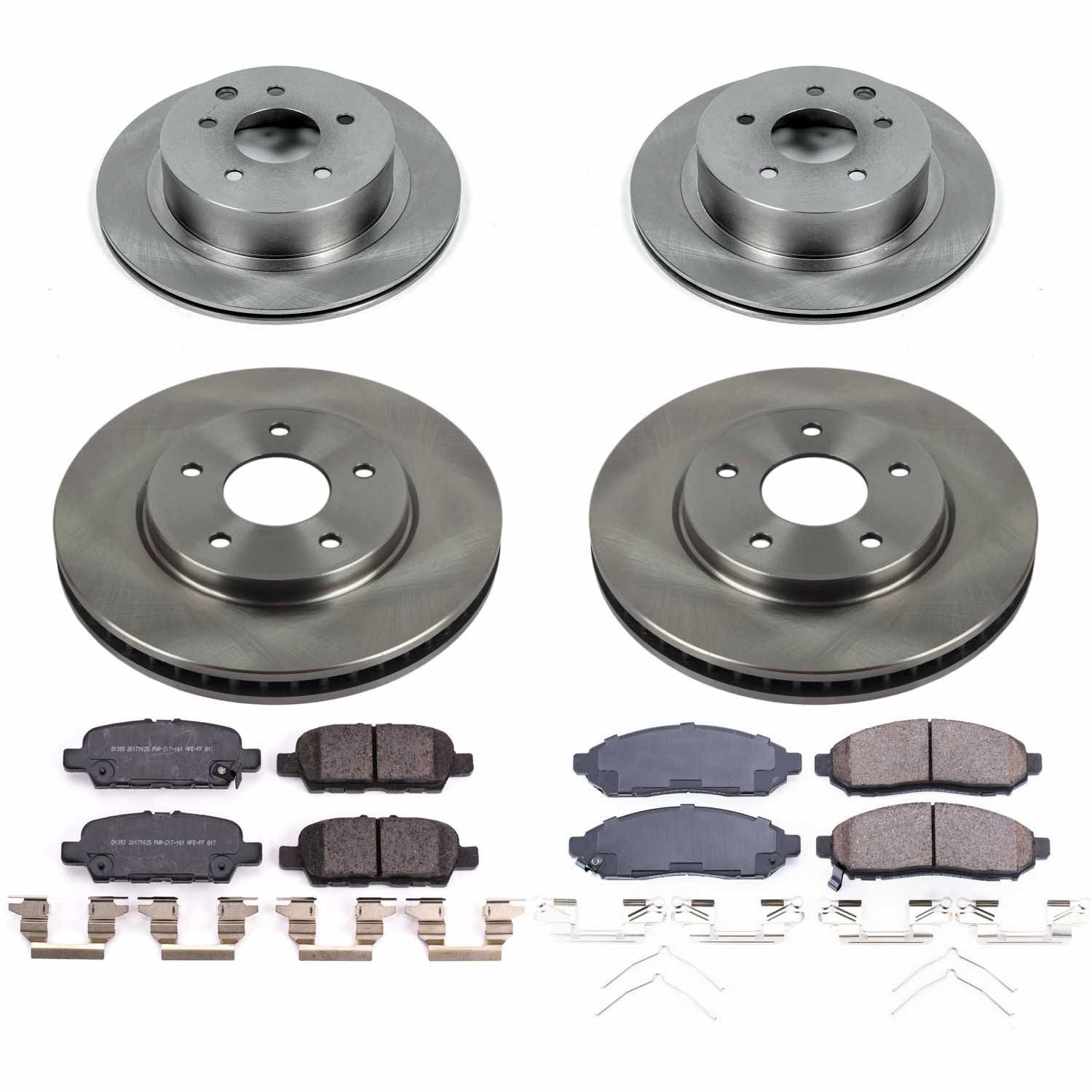 Power Stop - KOE8272 - Front and Rear - Disc Brake Pad and Rotor Kit