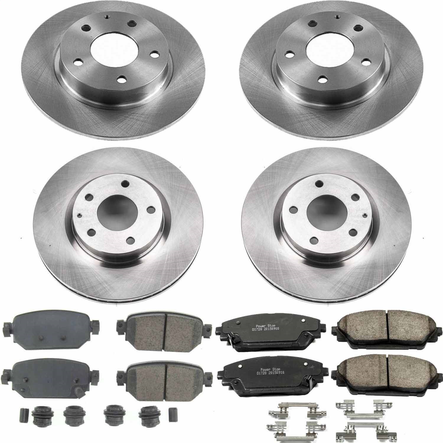 Power Stop - KOE8282 - Front and Rear - Disc Brake Pad and Rotor Kit