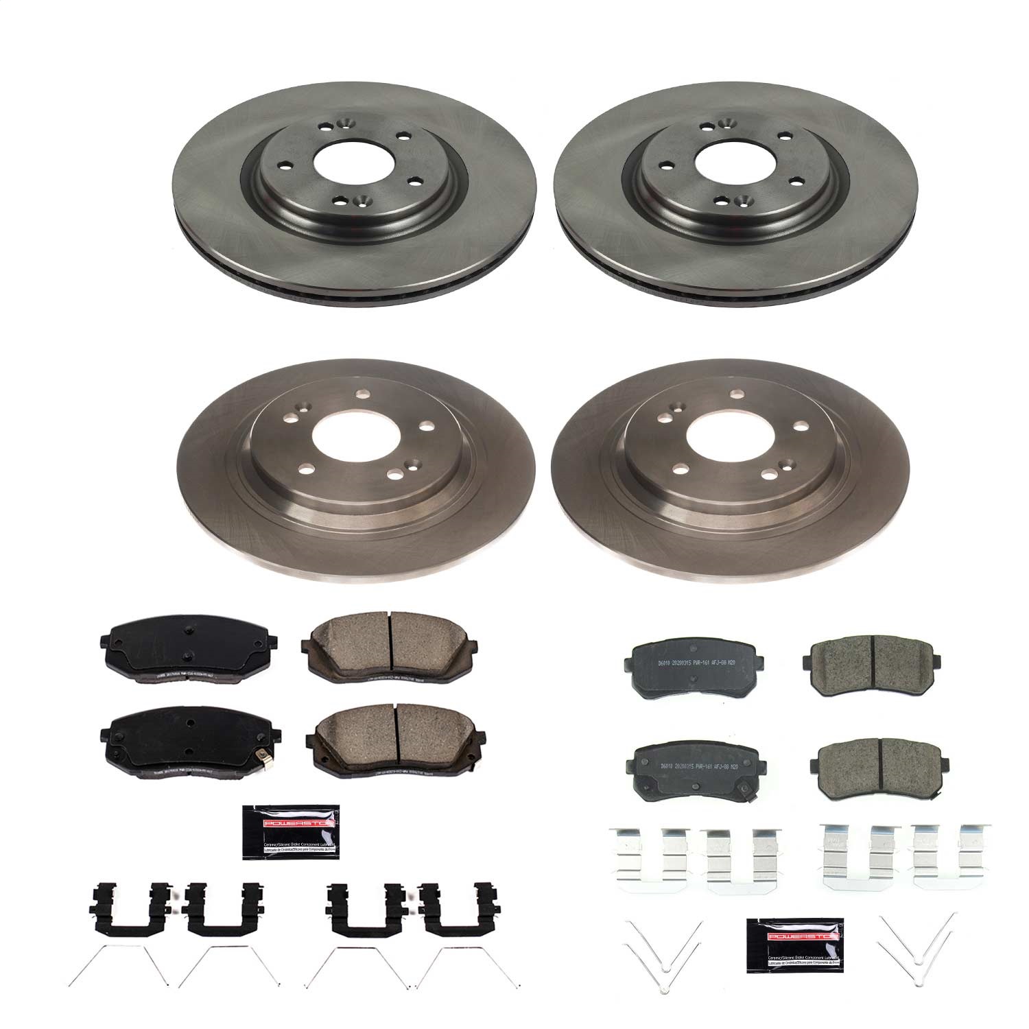 Power Stop - KOE8286 - Front and Rear - Disc Brake Pad and Rotor Kit