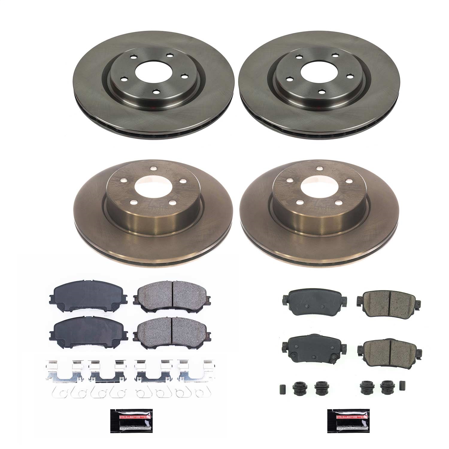 Power Stop - KOE8289 - Front and Rear - Disc Brake Pad and Rotor Kit