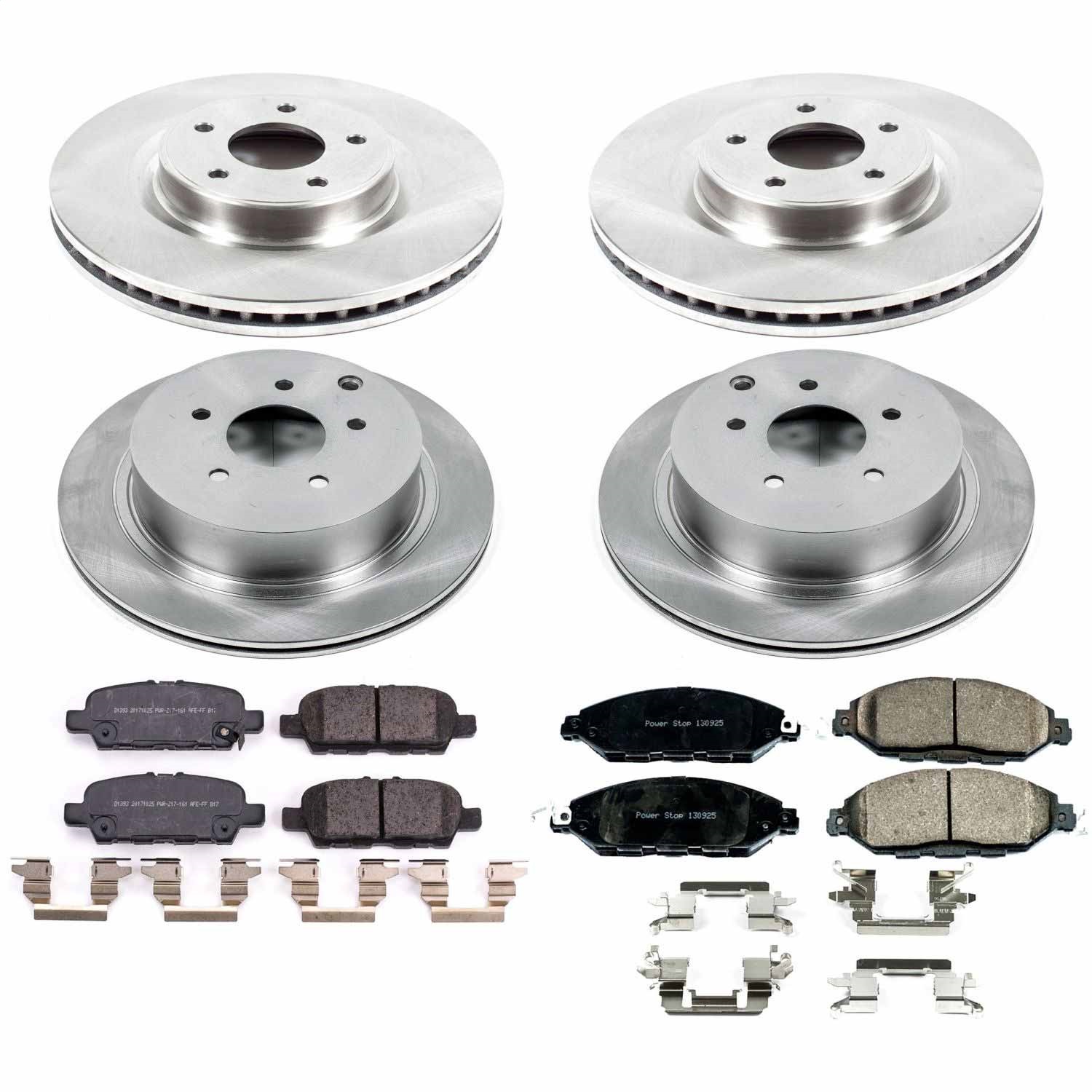 Power Stop - KOE8347 - Front and Rear - Disc Brake Pad and Rotor Kit