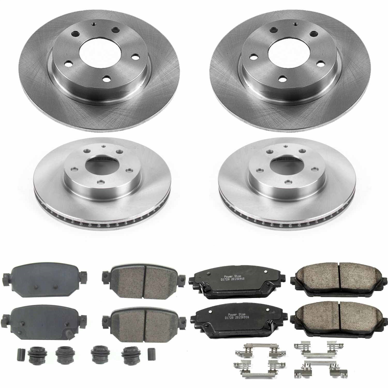 Power Stop - KOE8350 - Front and Rear - Disc Brake Pad and Rotor Kit