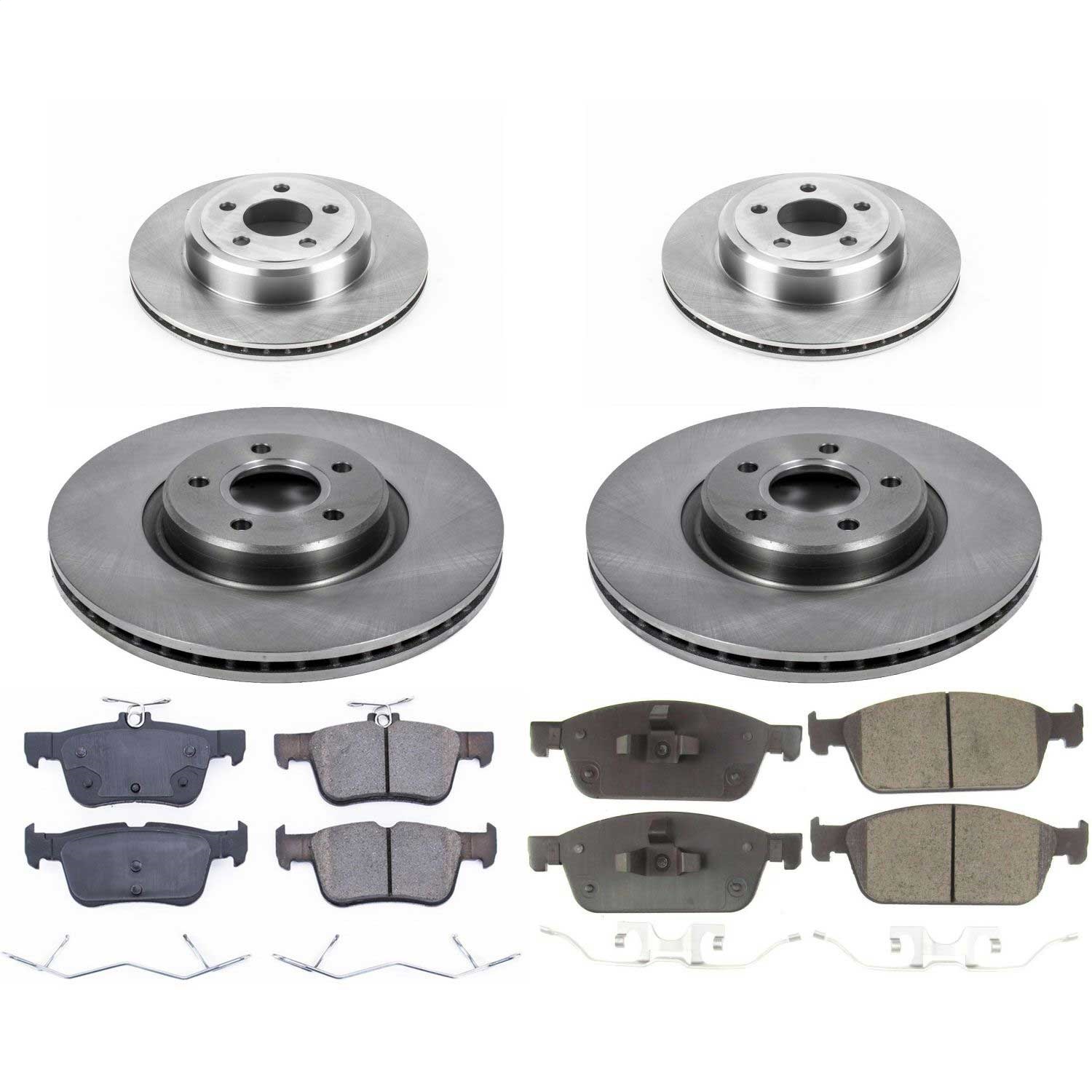 Power Stop - KOE8390 - Front and Rear - Disc Brake Pad and Rotor Kit