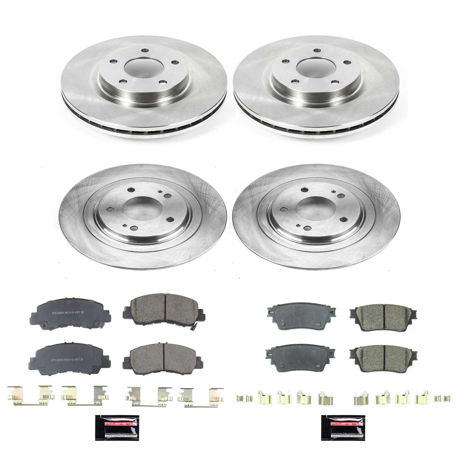 Power Stop - KOE8460 - Front and Rear - Disc Brake Pad and Rotor Kit