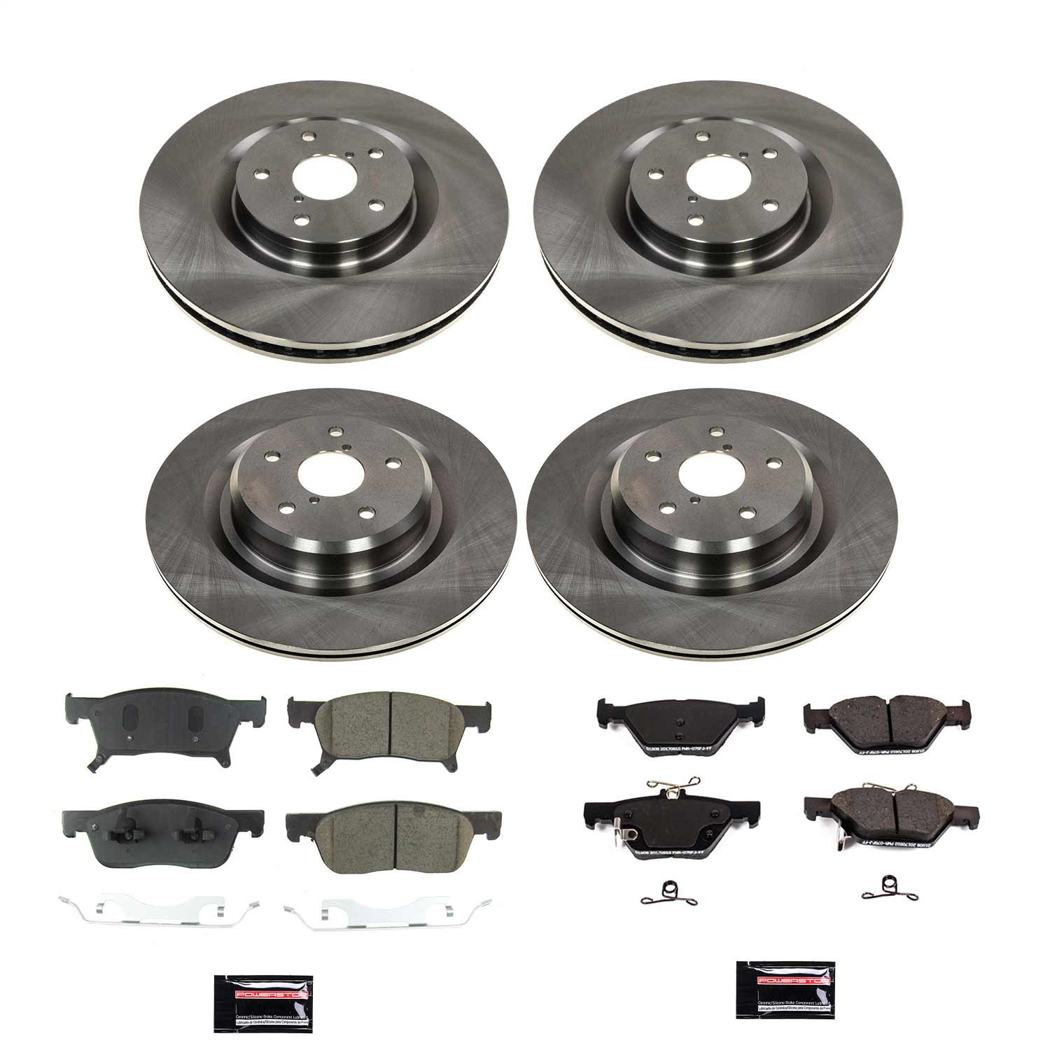 Power Stop - KOE8518 - Front and Rear - Disc Brake Pad and Rotor Kit