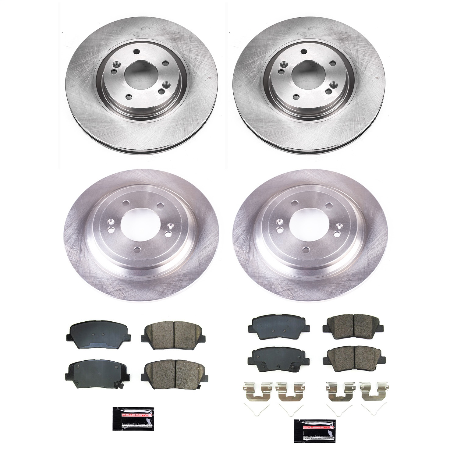 Power Stop - KOE8612 - Front and Rear - Disc Brake Pad and Rotor Kit