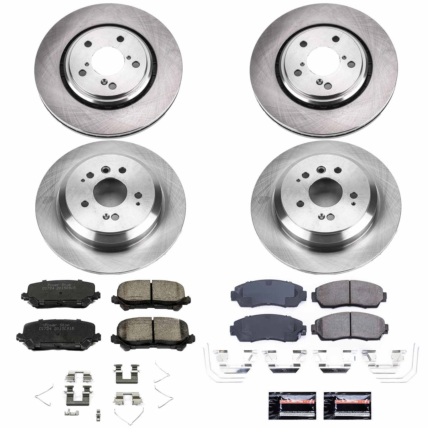 Power Stop - KOE8613 - Front and Rear - Disc Brake Pad and Rotor Kit