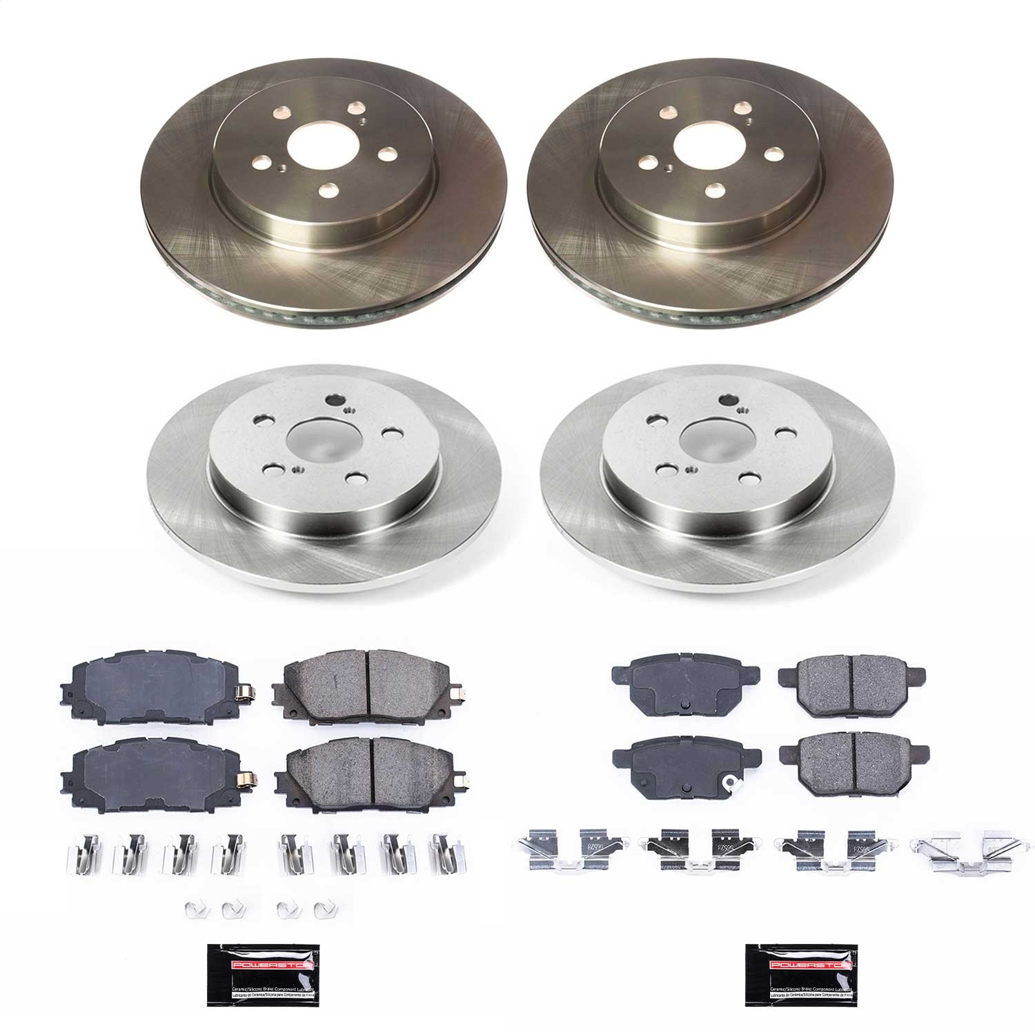 Power Stop - KOE8634 - Front and Rear - Disc Brake Pad and Rotor Kit