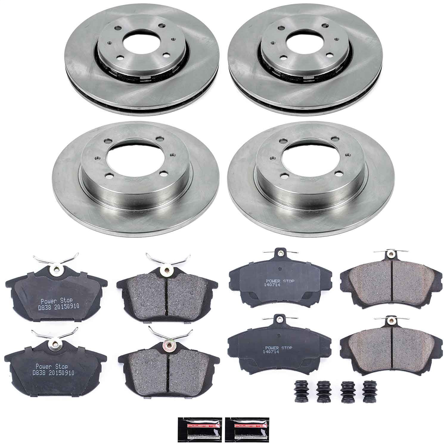 Power Stop - KOE912 - Front and Rear - Disc Brake Pad and Rotor Kit