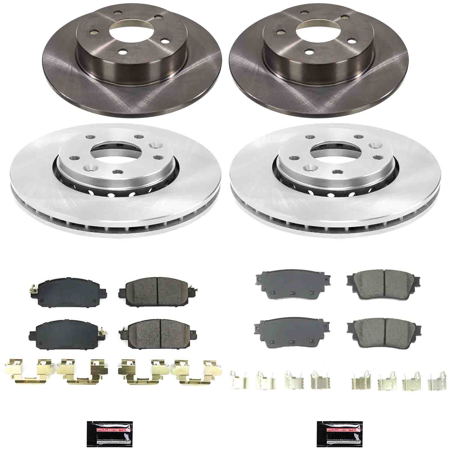 Power Stop - KOE9182 - Front and Rear - Disc Brake Pad and Rotor Kit