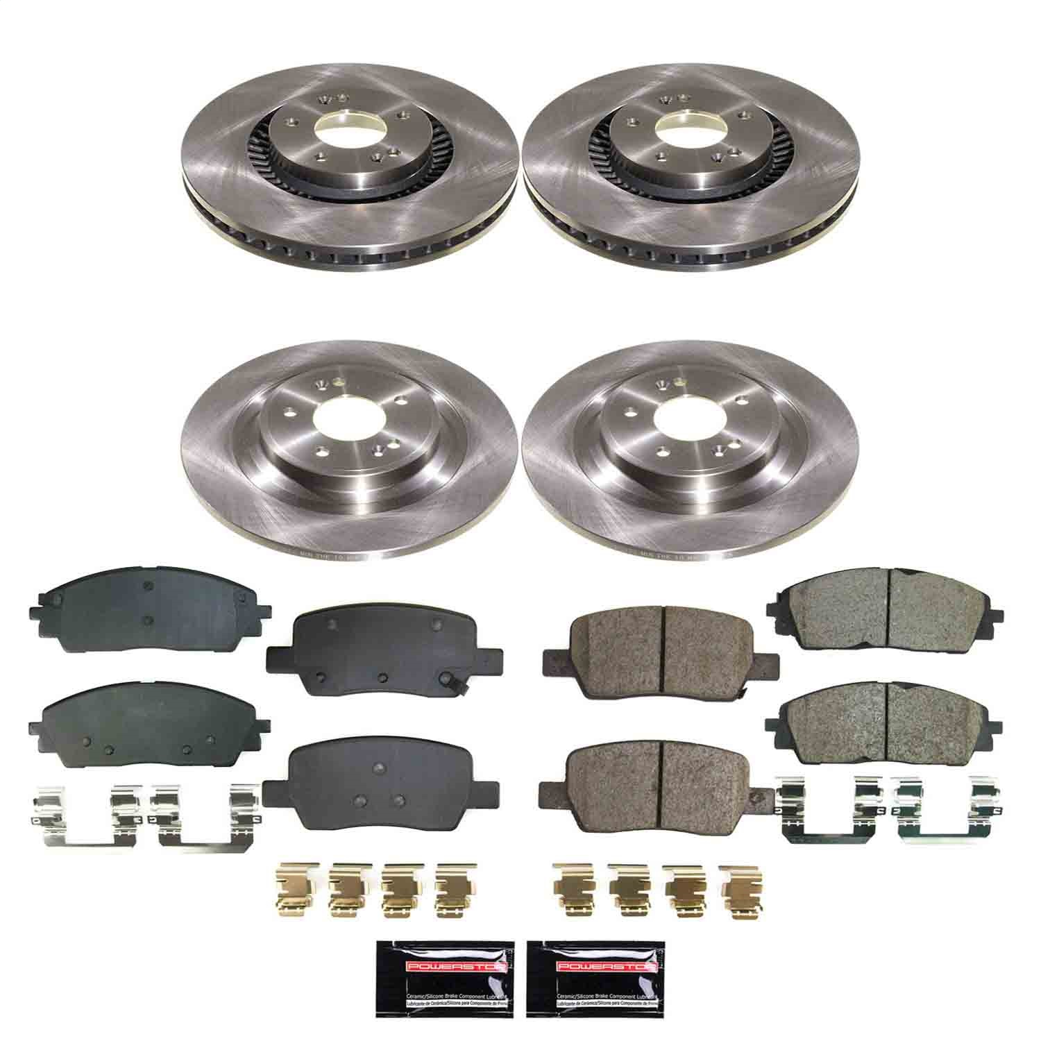 Power Stop - KOE9238 - Front and Rear - Disc Brake Pad and Rotor Kit