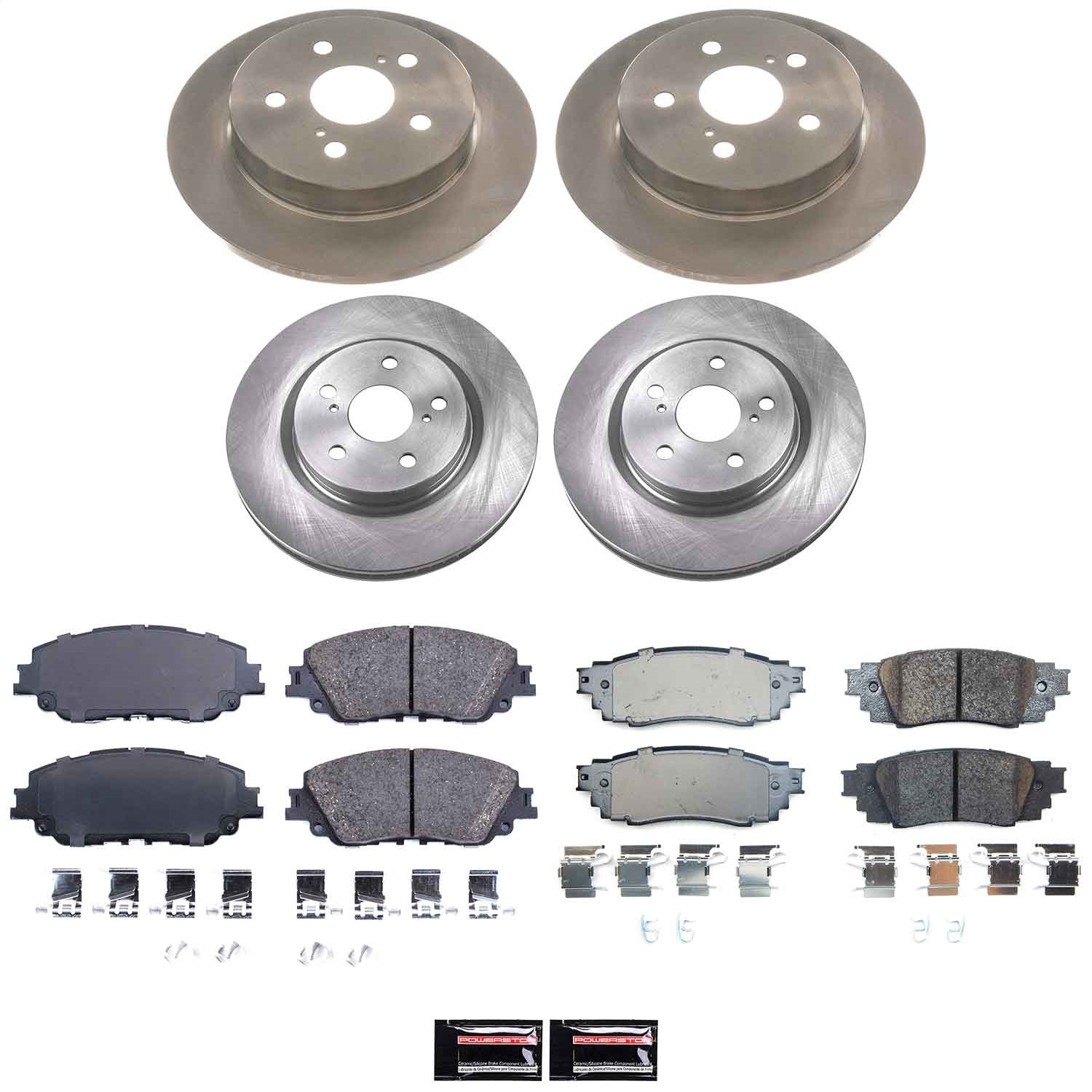 Power Stop - KOE9276 - Front and Rear - Disc Brake Pad and Rotor Kit