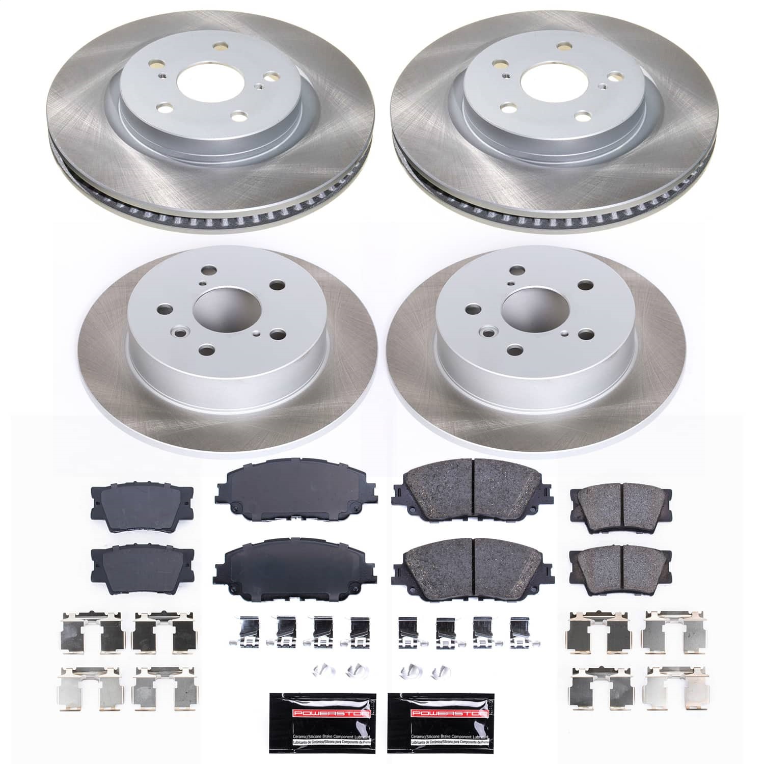 Power Stop - SC8348 - Front and Rear - Disc Brake Pad and Rotor Kit