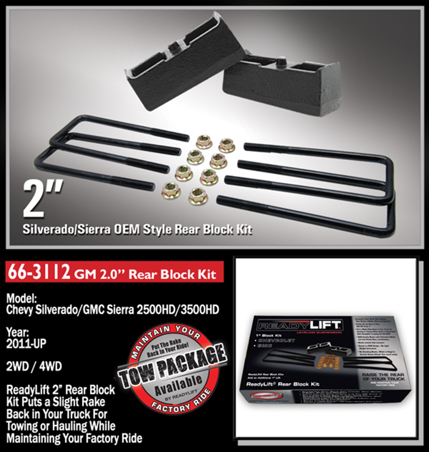 GM 2500 HD 2' Block Kit 2