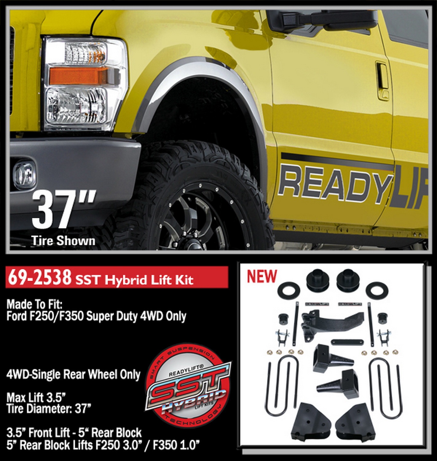 Lift3.5'f2/350 4wd 05-7 2