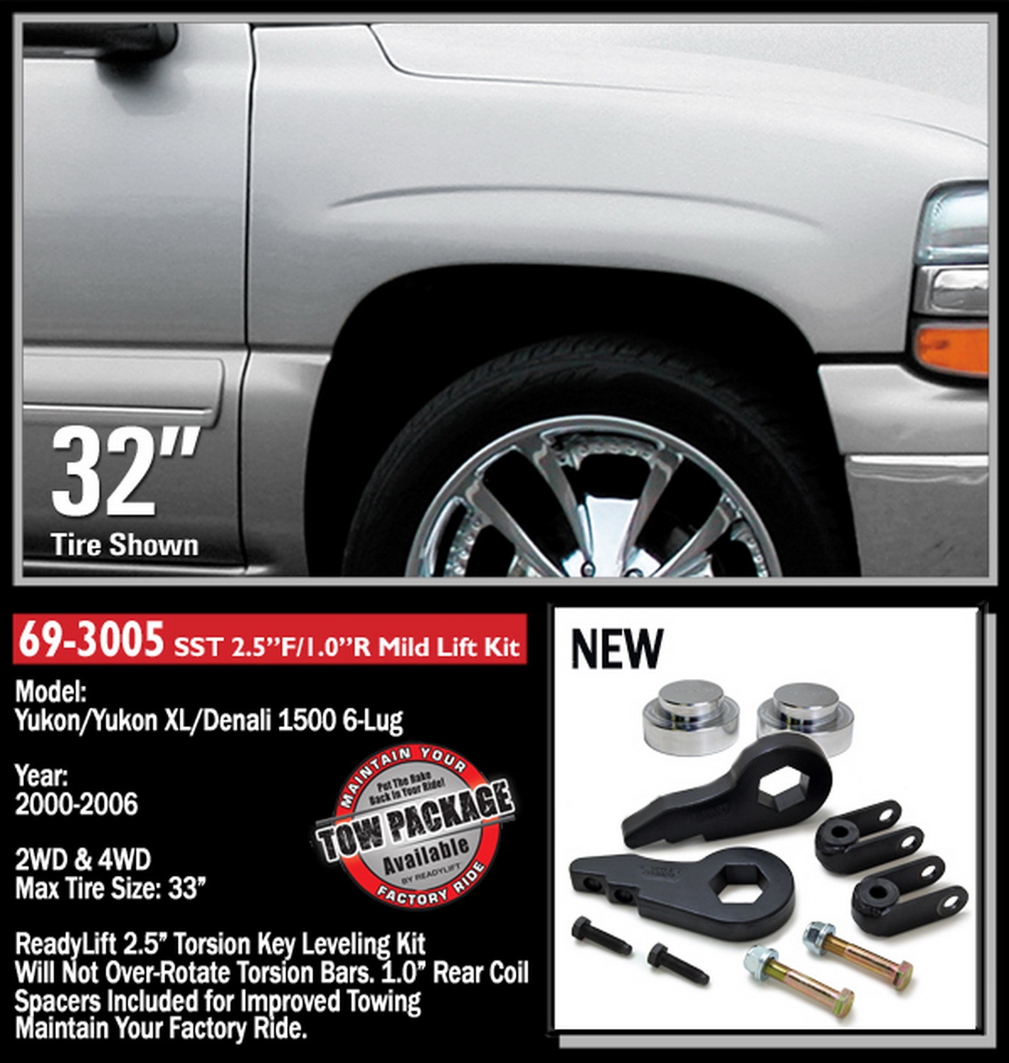 ReadyLift 69-3075 2.5 Front and 1.5 Rear SST Hybrid Lift Kit