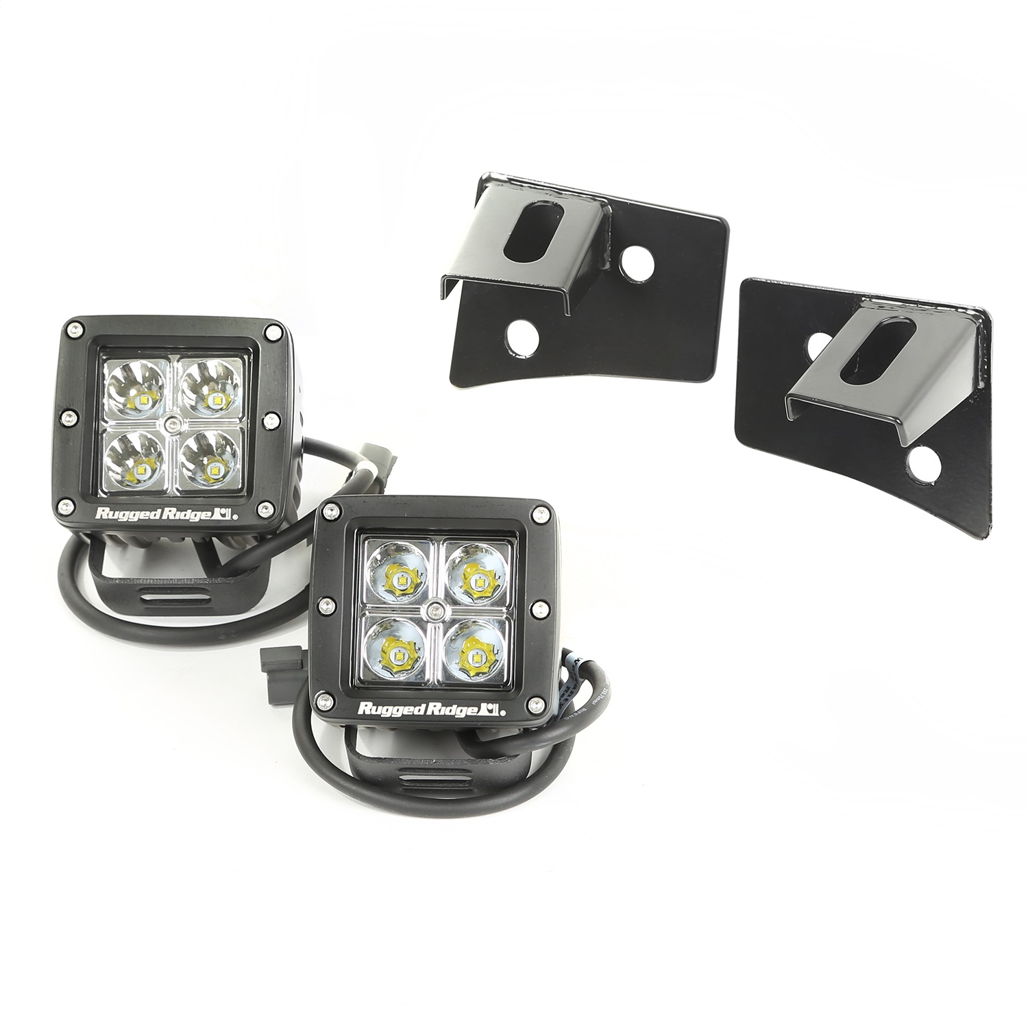 Rugged Ridge 11027.10 Windshield Bracket LED Light Kit Fits 07-18 Wrangler (JK)