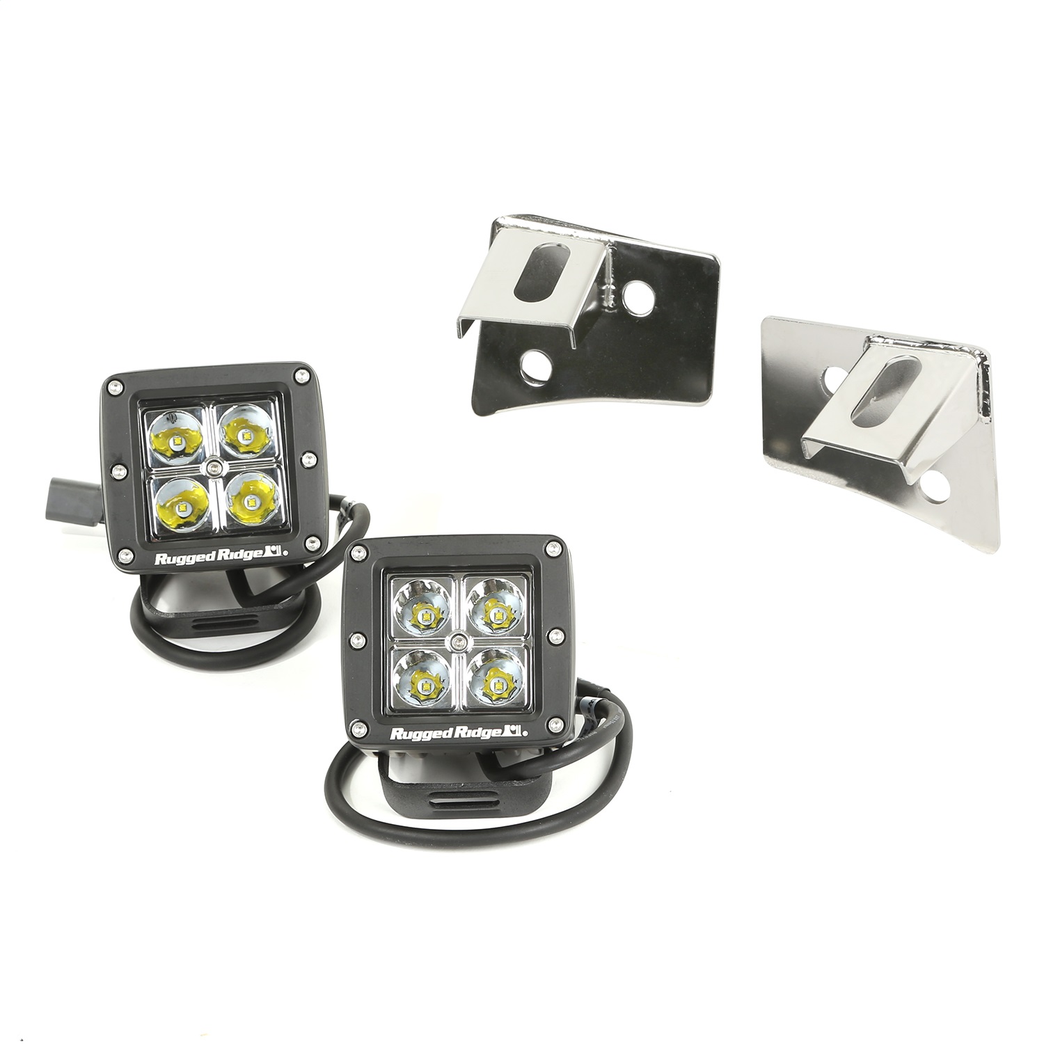Rugged Ridge 11028.10 Windshield Bracket LED Light Kit Fits 07-18 Wrangler (JK)