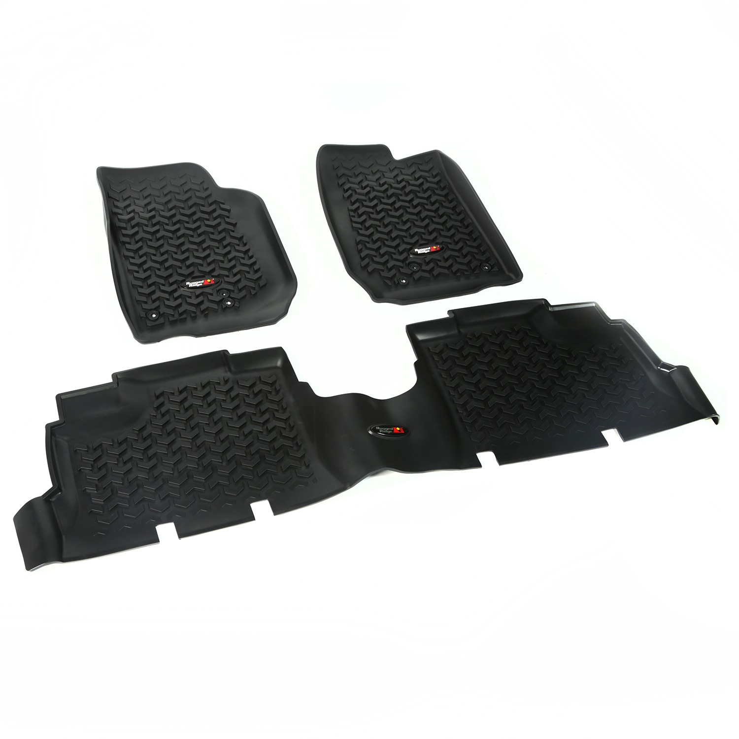 Rugged Ridge Floor Liners, Kit, Black, 4-Door Fit 07-16 Fit Jeep Wrangler JK