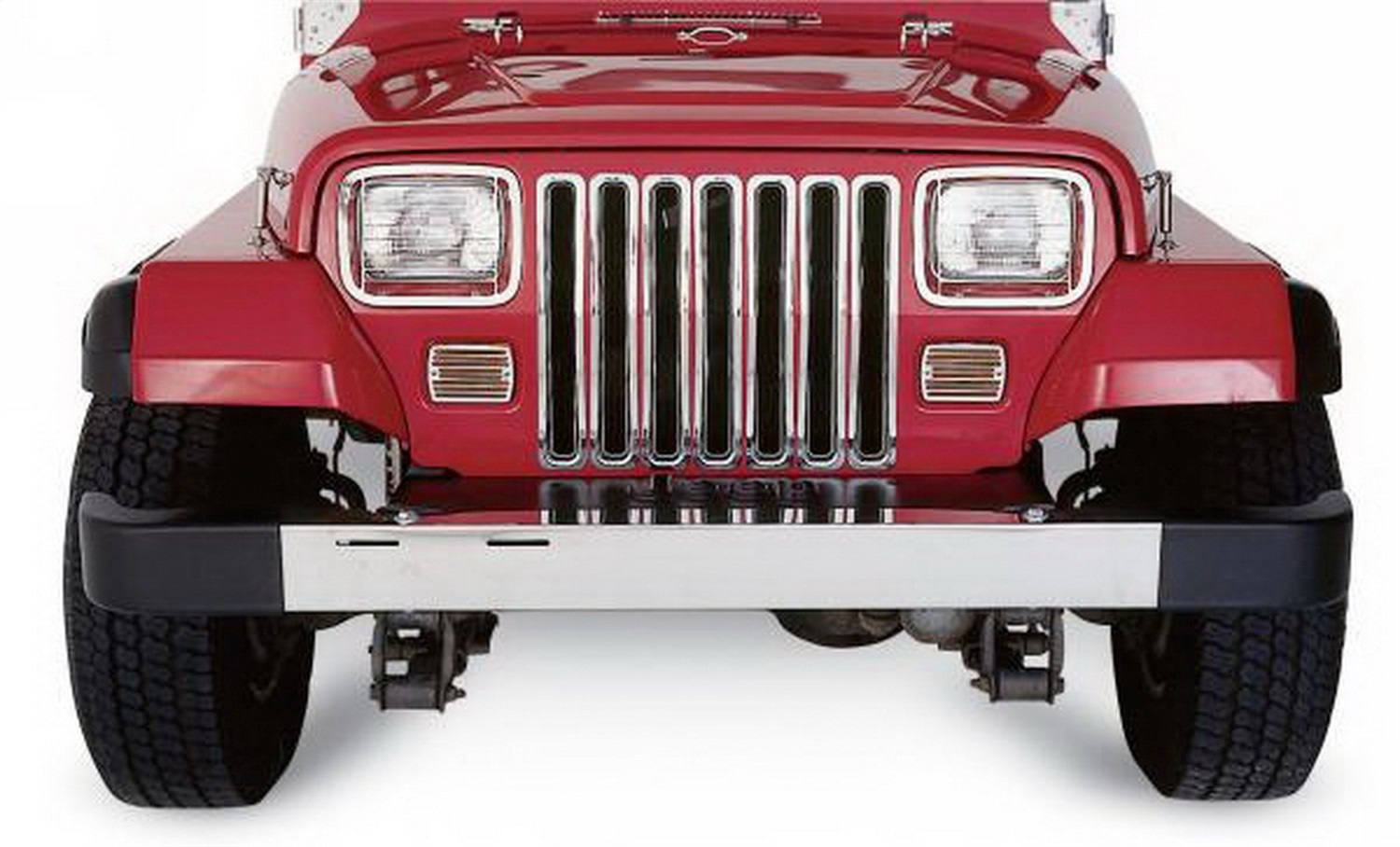 Rampage Grille Inserts | Steel, Chrome | 7509 | Fits 1987 - 95 Jeep Wrangler YJ