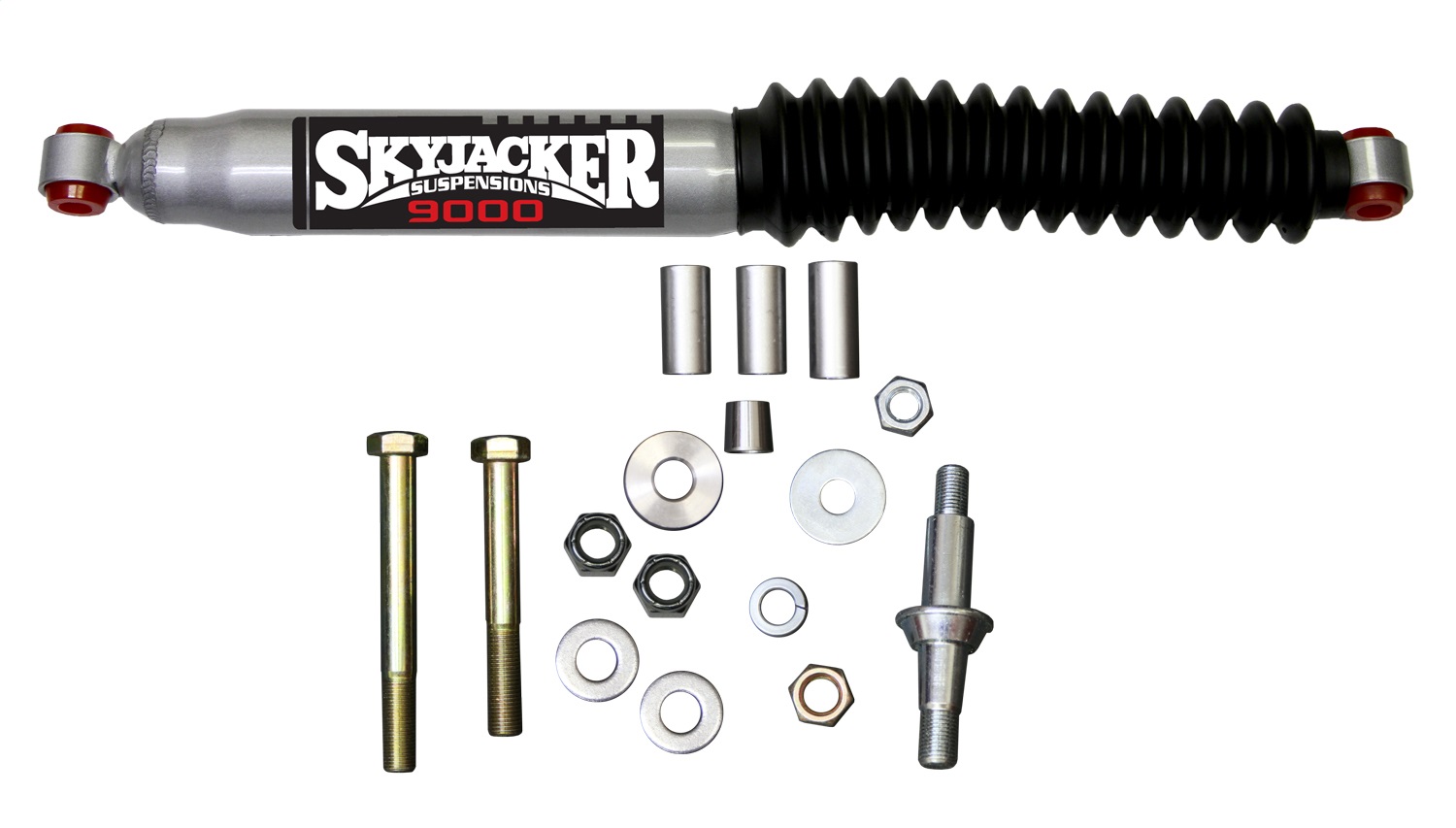Skyjacker Steering Stabilizer HD OEM Replacement Kit Silver w/Black Boot