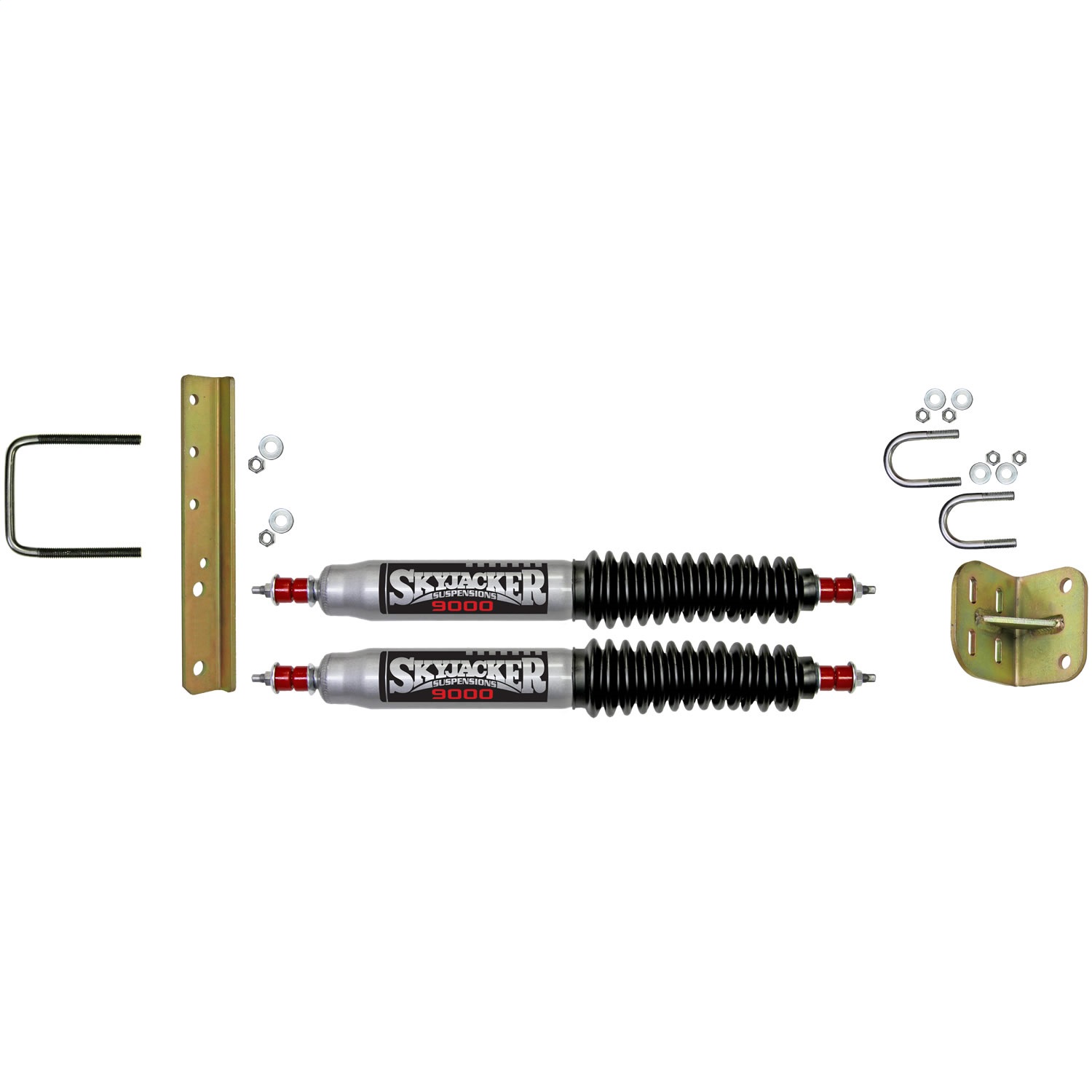 Skyjacker Steering Stabilizer Dual Kit Silver w/Black Boots