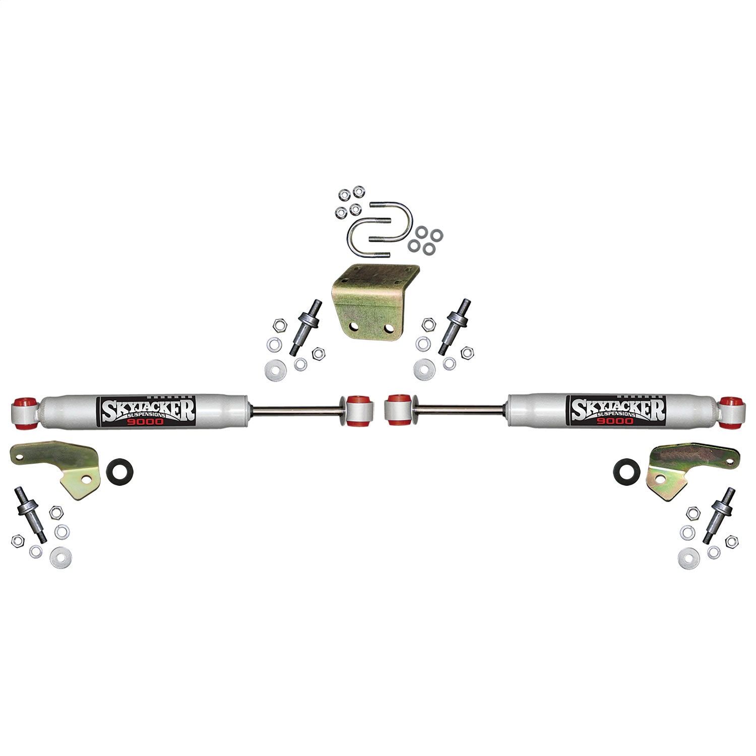 Skyjacker Steering Stabilizer Dual Kit Silver Boots Sold Separately