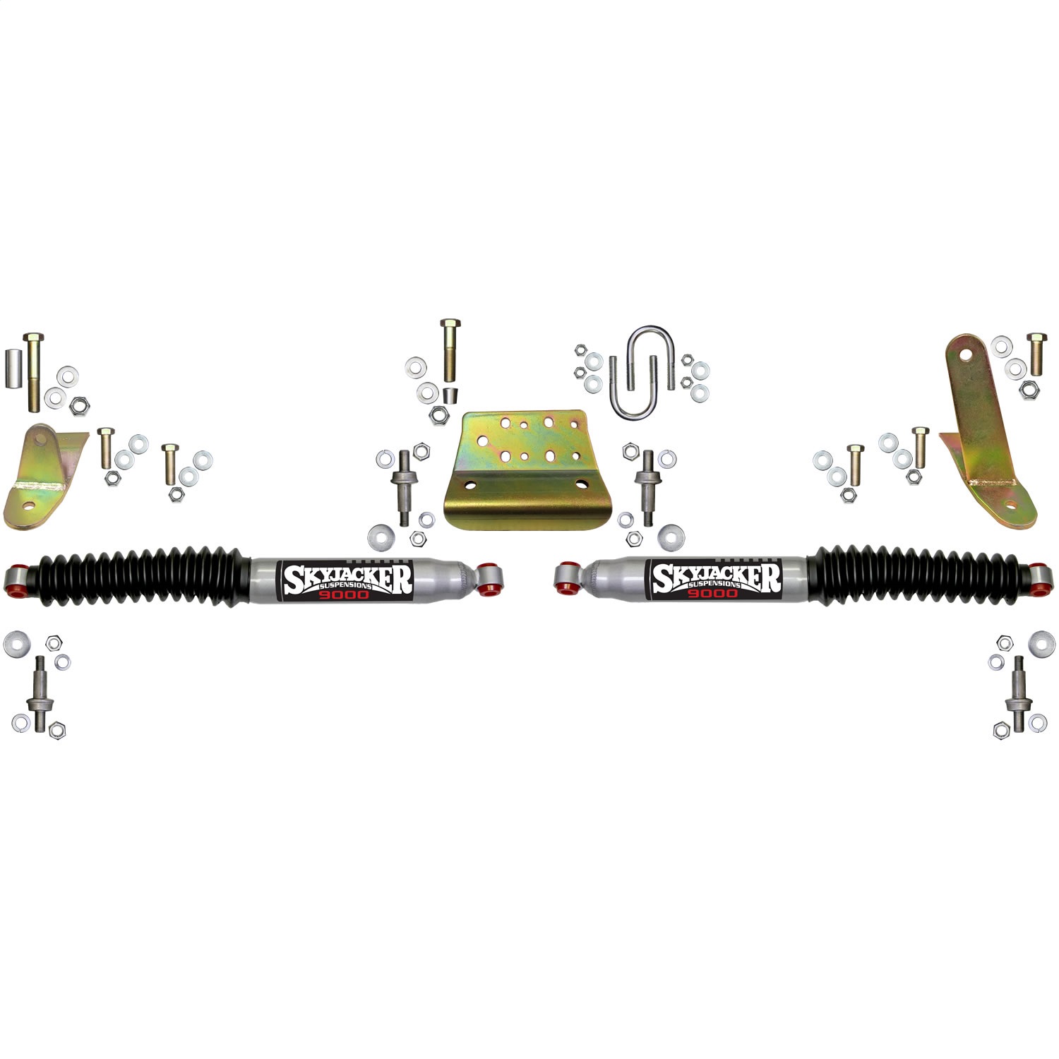 Skyjacker Steering Stabilizer Dual Kit Silver w/Black Boots