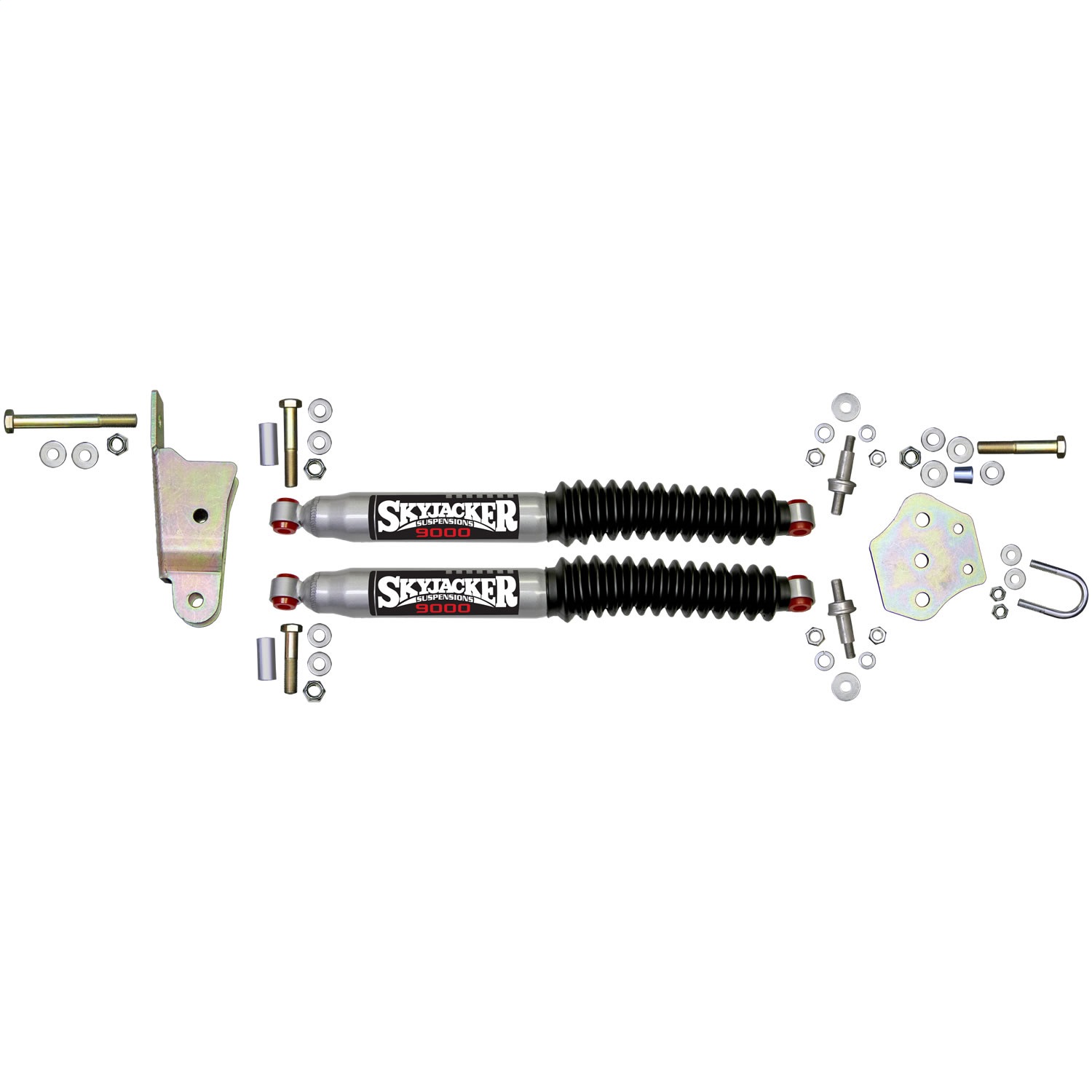 Skyjacker Steering Stabilizer Dual Kit Silver w/Black Boots